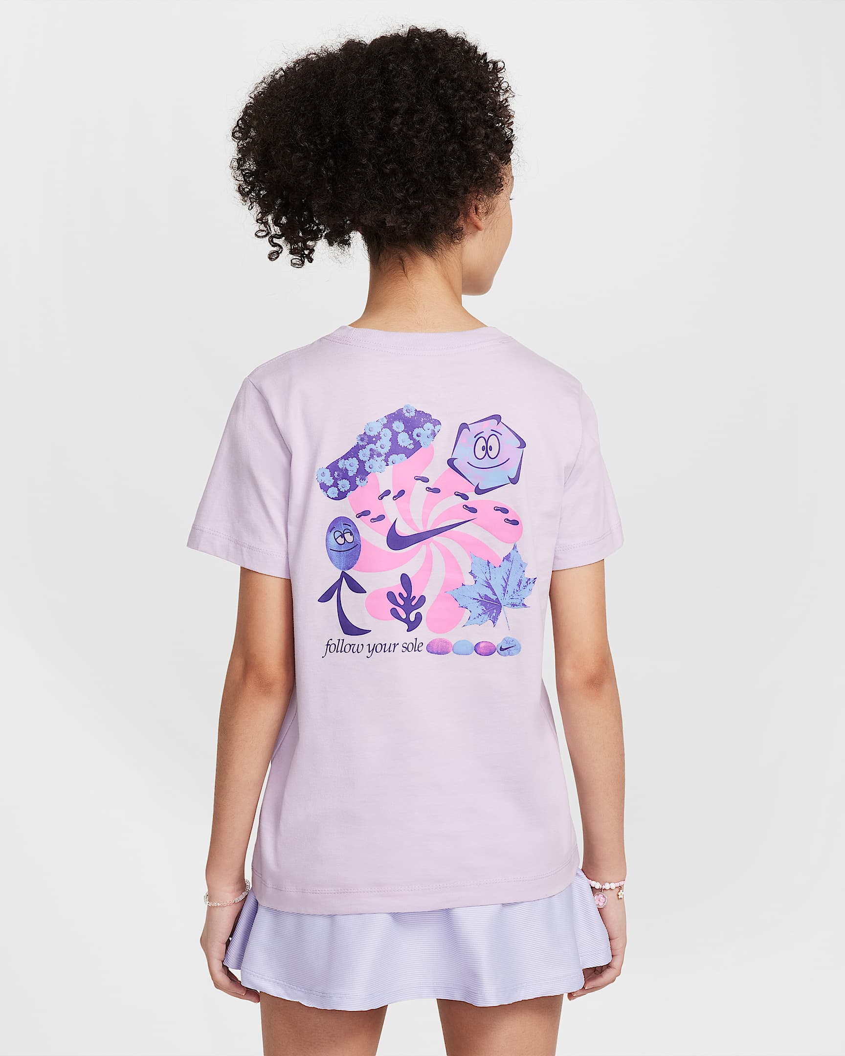 Nike Sportswear 大童T恤 - 粉紫