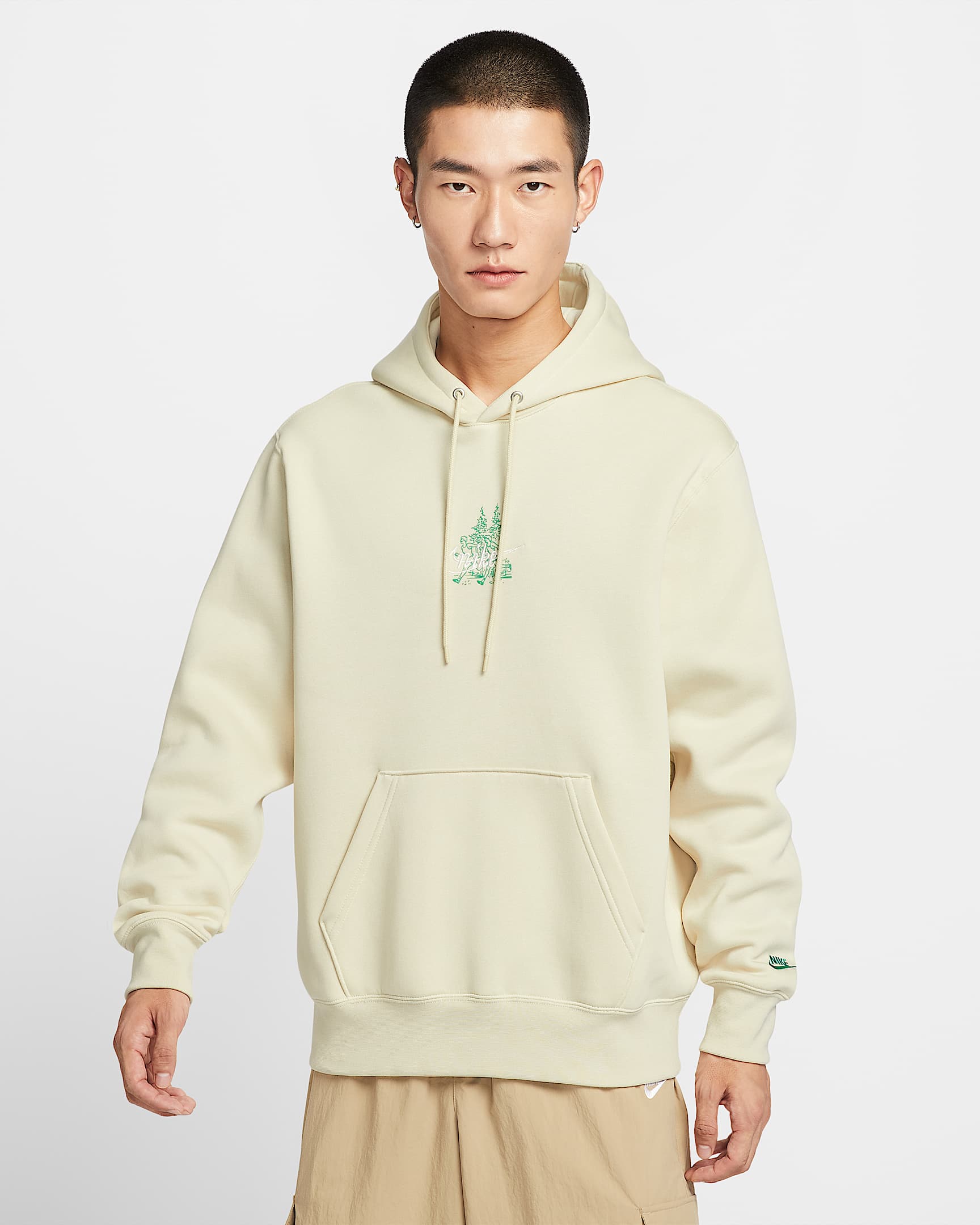Nike Sportswear Club 男子加绒连帽衫 - 浅卡其/浅卡其/体育场绿