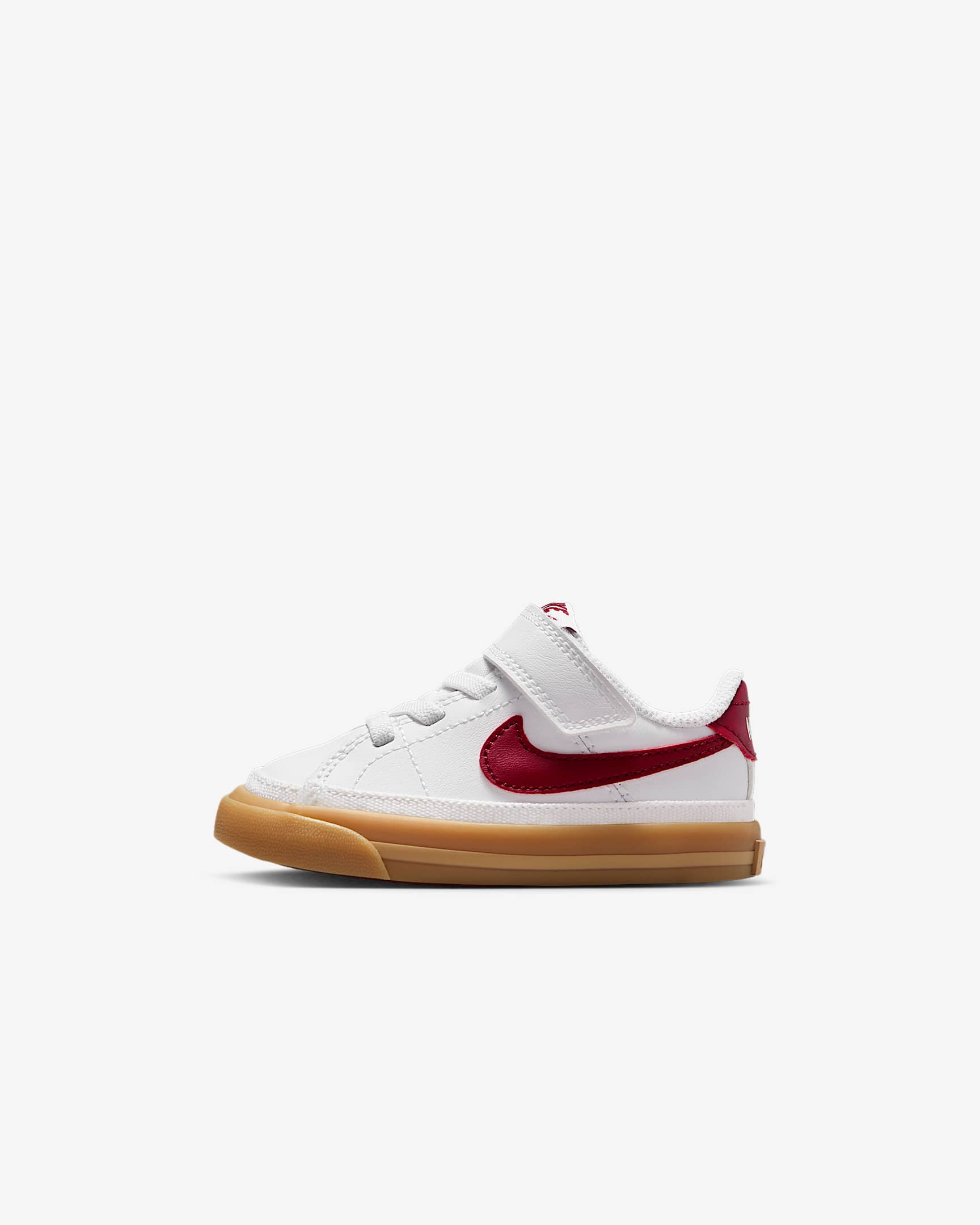 Nike Court Legacy 婴童易穿脱运动鞋板鞋 - 白色/橡皮黄/队红