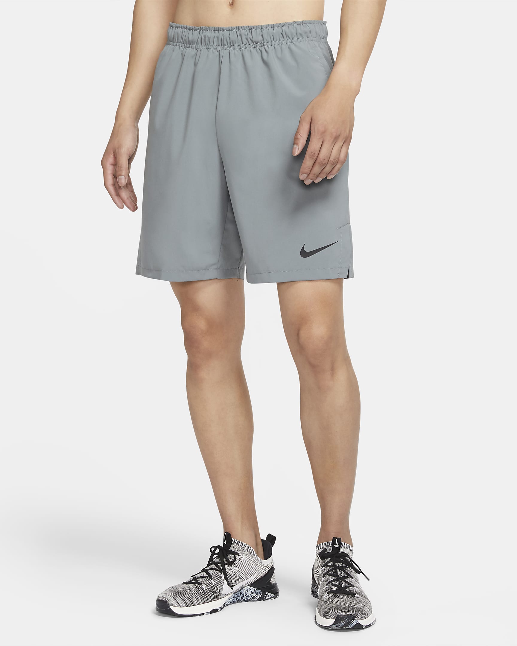 Nike Flex 男子梭织训练短裤 - 烟灰/黑