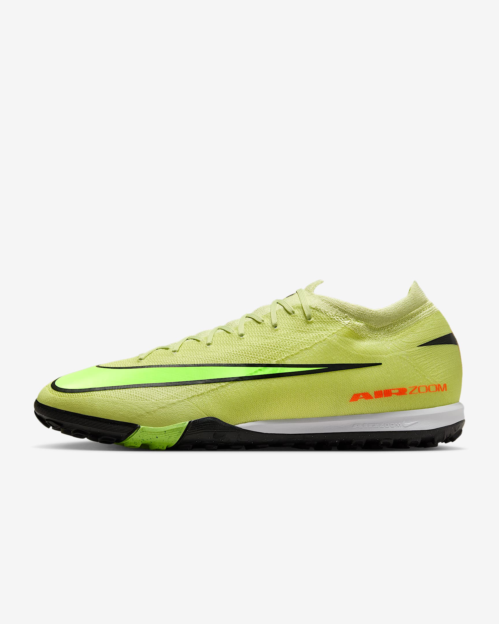 Nike Mercurial Vapor 16 Pro 耐克刺客系列男/女 TF 人造场地低帮足球鞋 - 亮石灰色/橙红/荧光黄