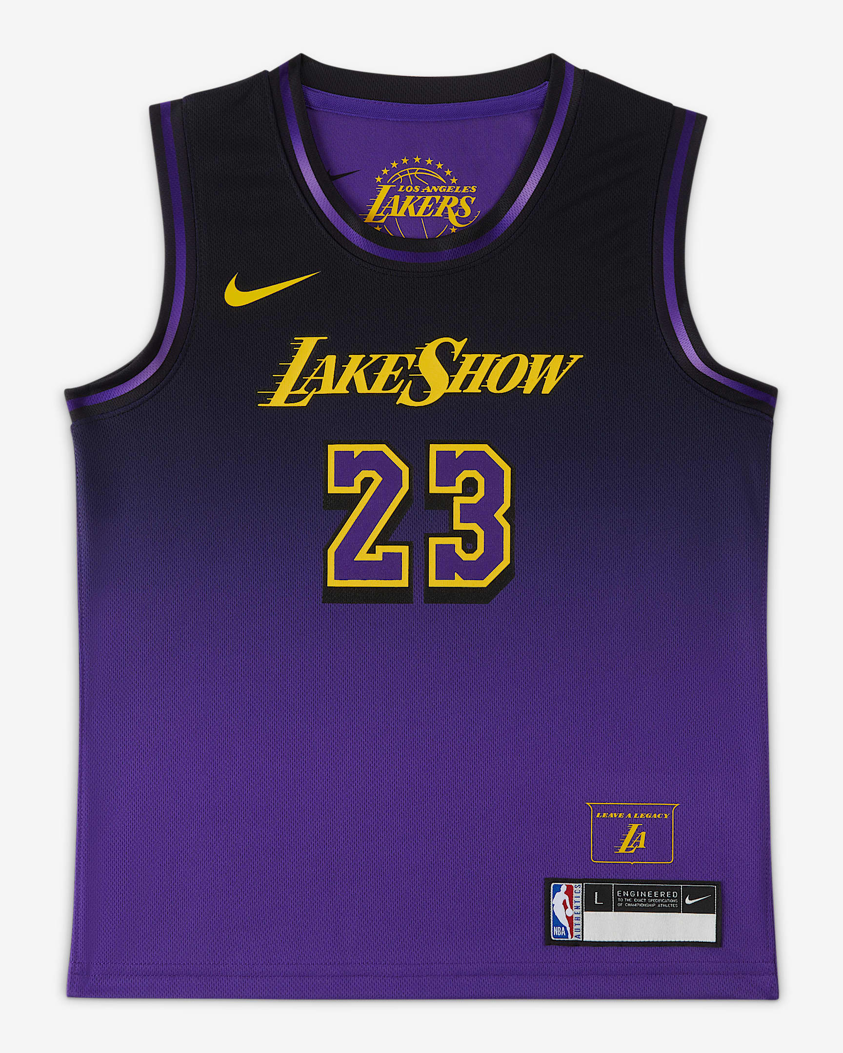 2024/25 赛季洛杉矶湖人队勒布朗·詹姆斯 (LeBron James) City Edition Nike NBA Jersey 幼童球衣 - 全域紫