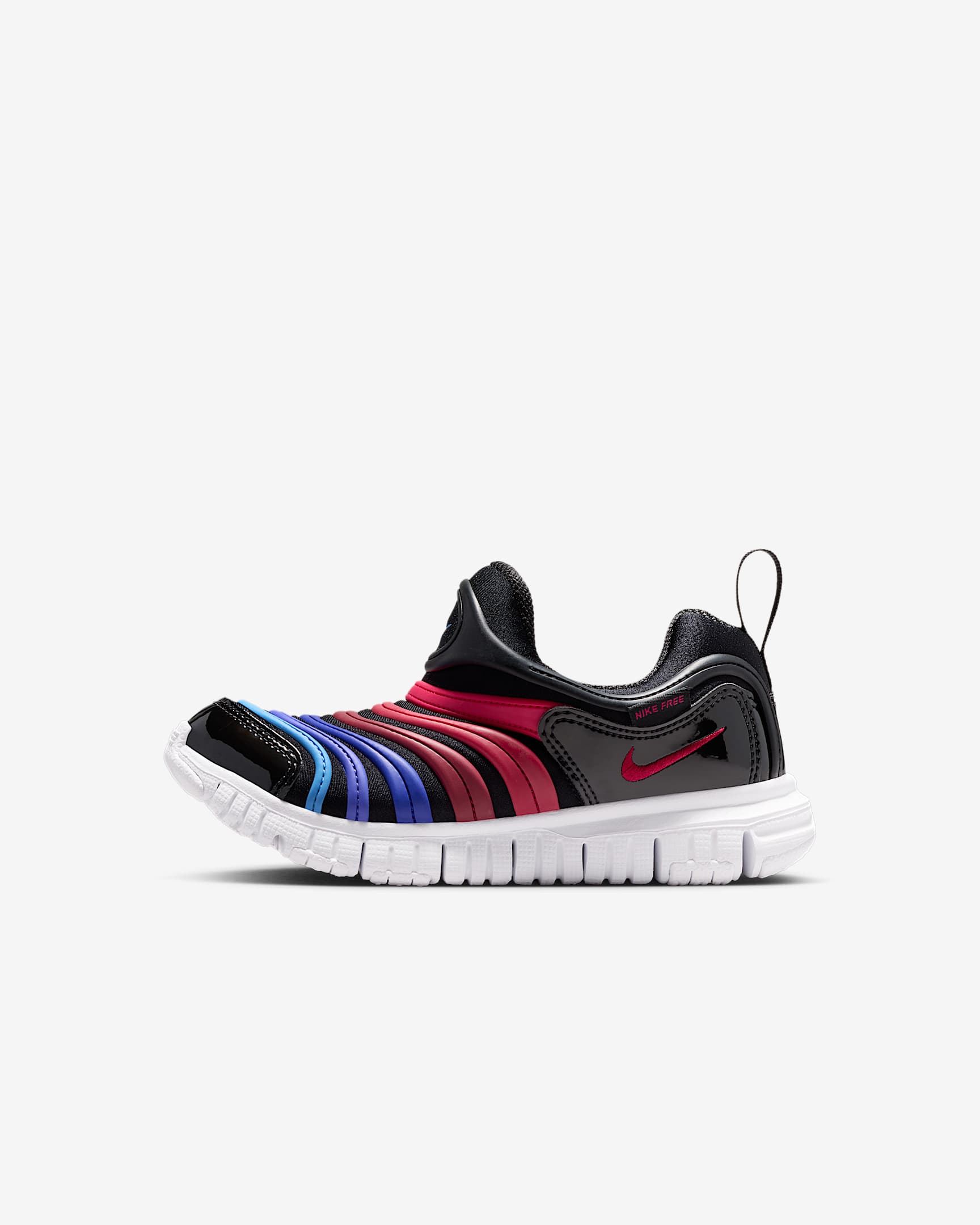 Nike Dynamo Free 耐克毛毛虫幼童一脚蹬易穿脱运动鞋 - 黑/大学蓝/灯草粉/队红