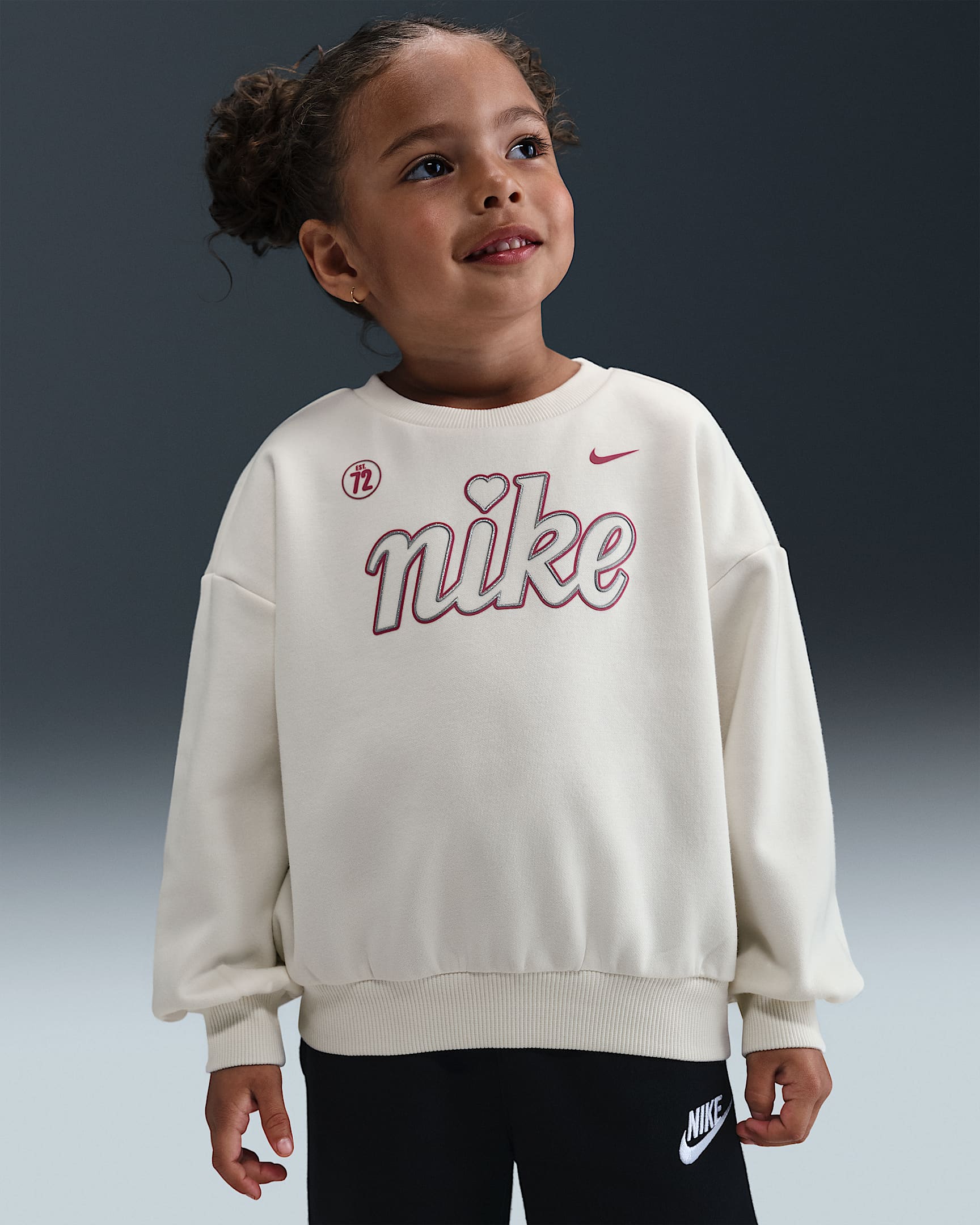 Nike 婴童舒适加绒圆领上衣 - 珍珠灰