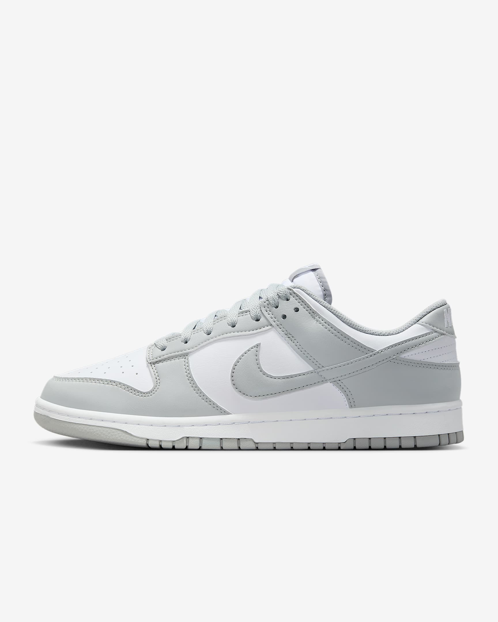 Nike Dunk Low Retro 男子运动鞋板鞋 - 白色/白色/浅烟灰