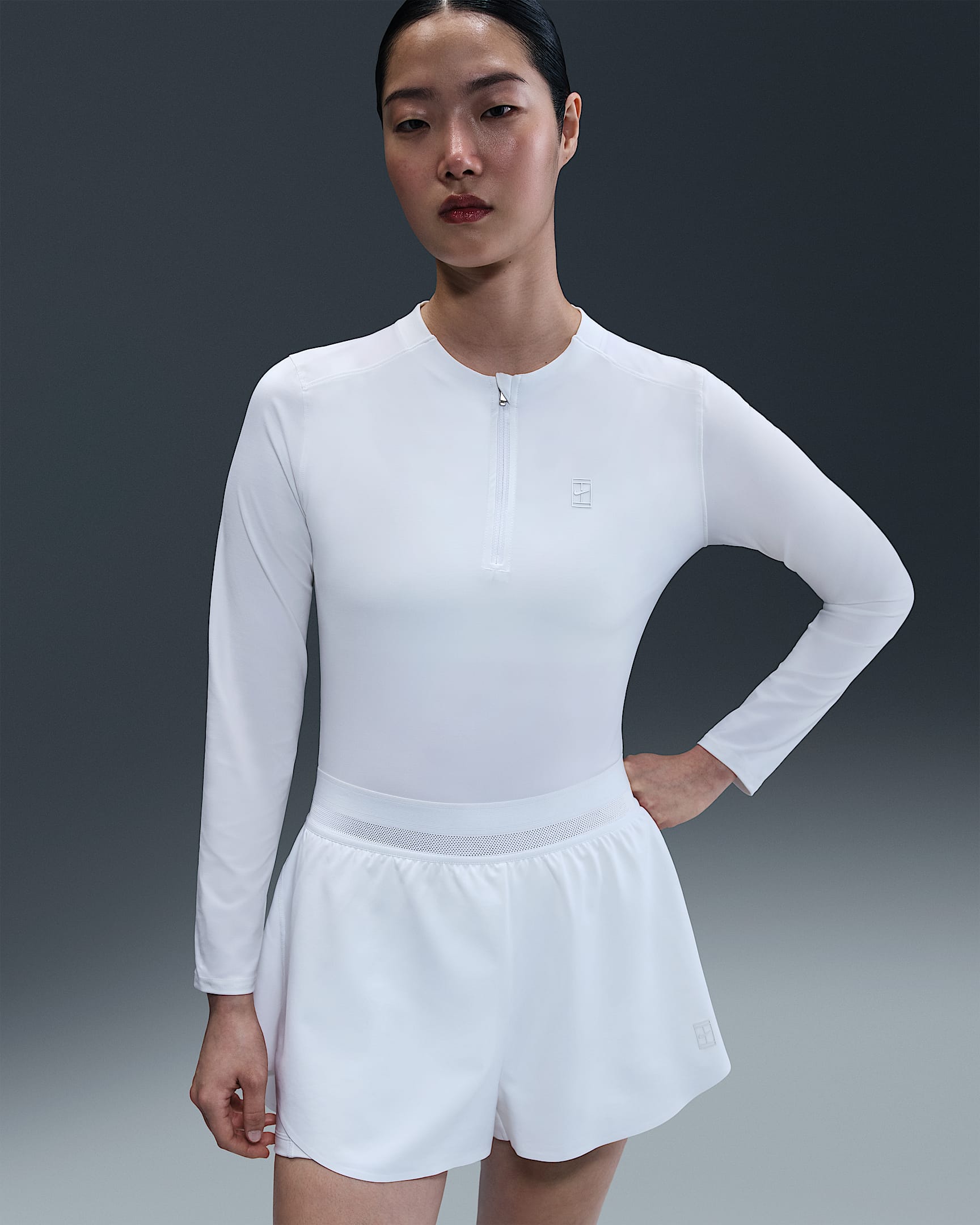 NikeCourt Advantage Dri-FIT 女子速干网球上衣 - 白色/白色