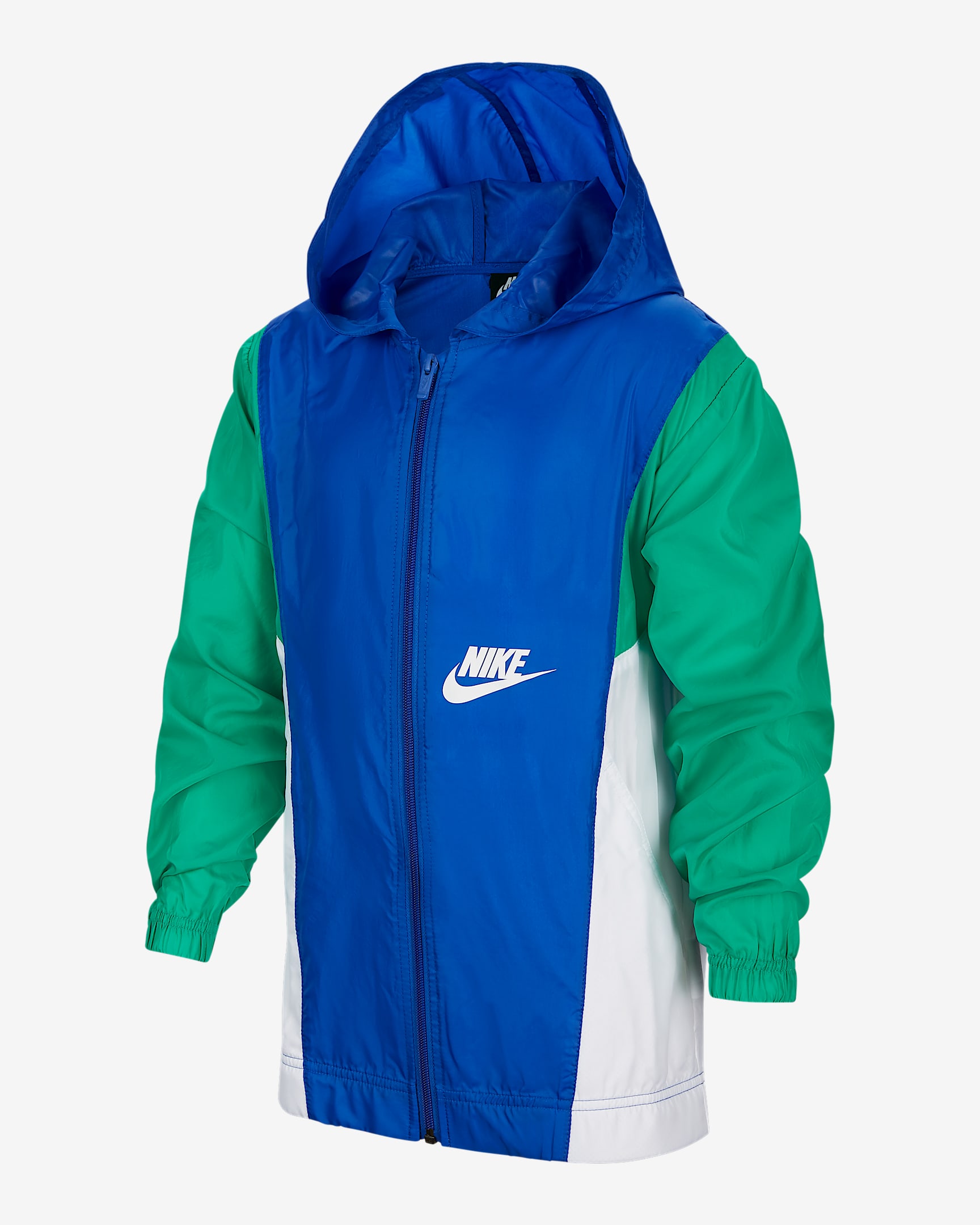 Nike Sportswear 大童(男孩)梭织夹克 - 游戏宝蓝/体育场绿/白色/白色