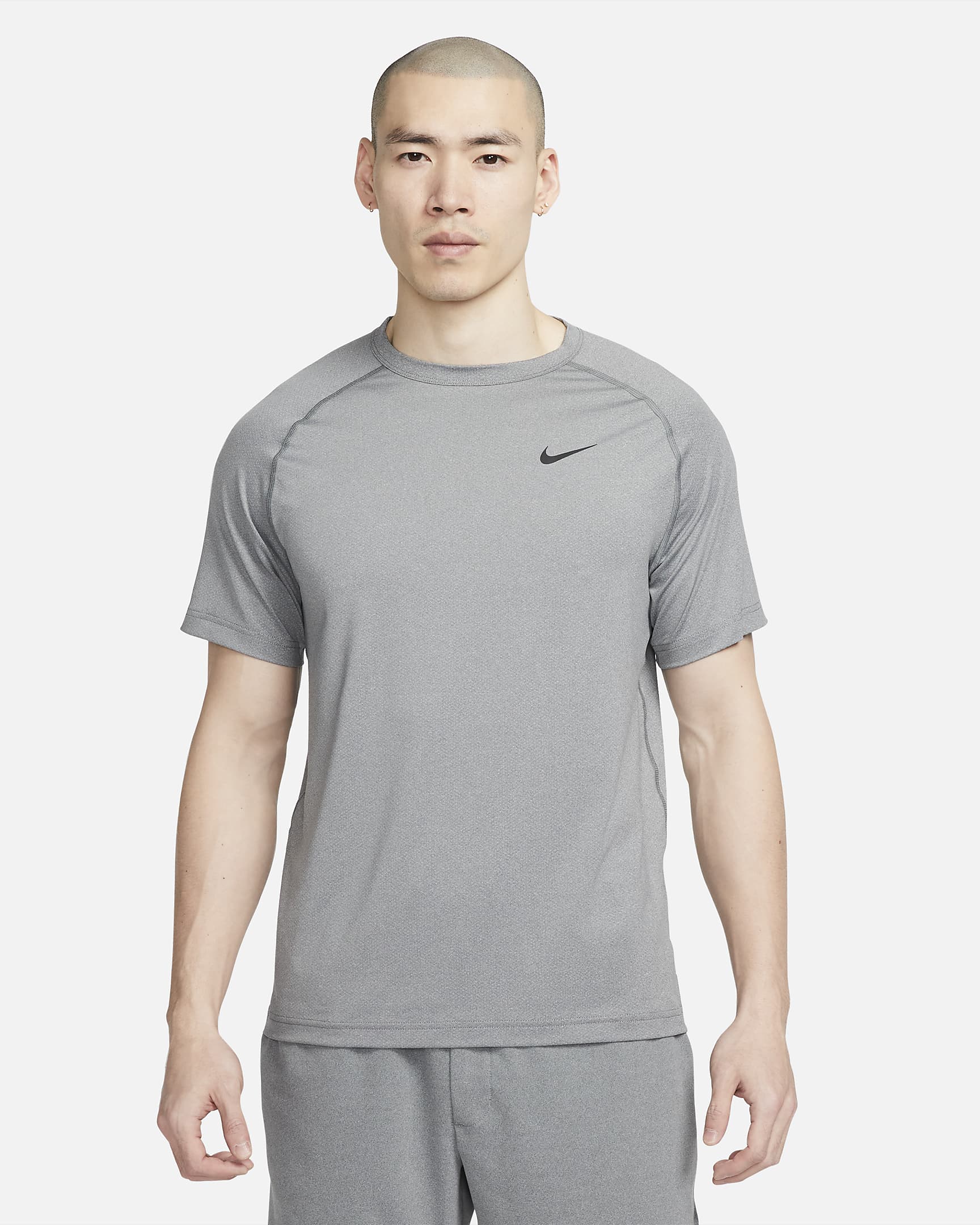 Nike Dri-FIT Ready 男子速干短袖训练上衣 - 烟灰/调色/黑