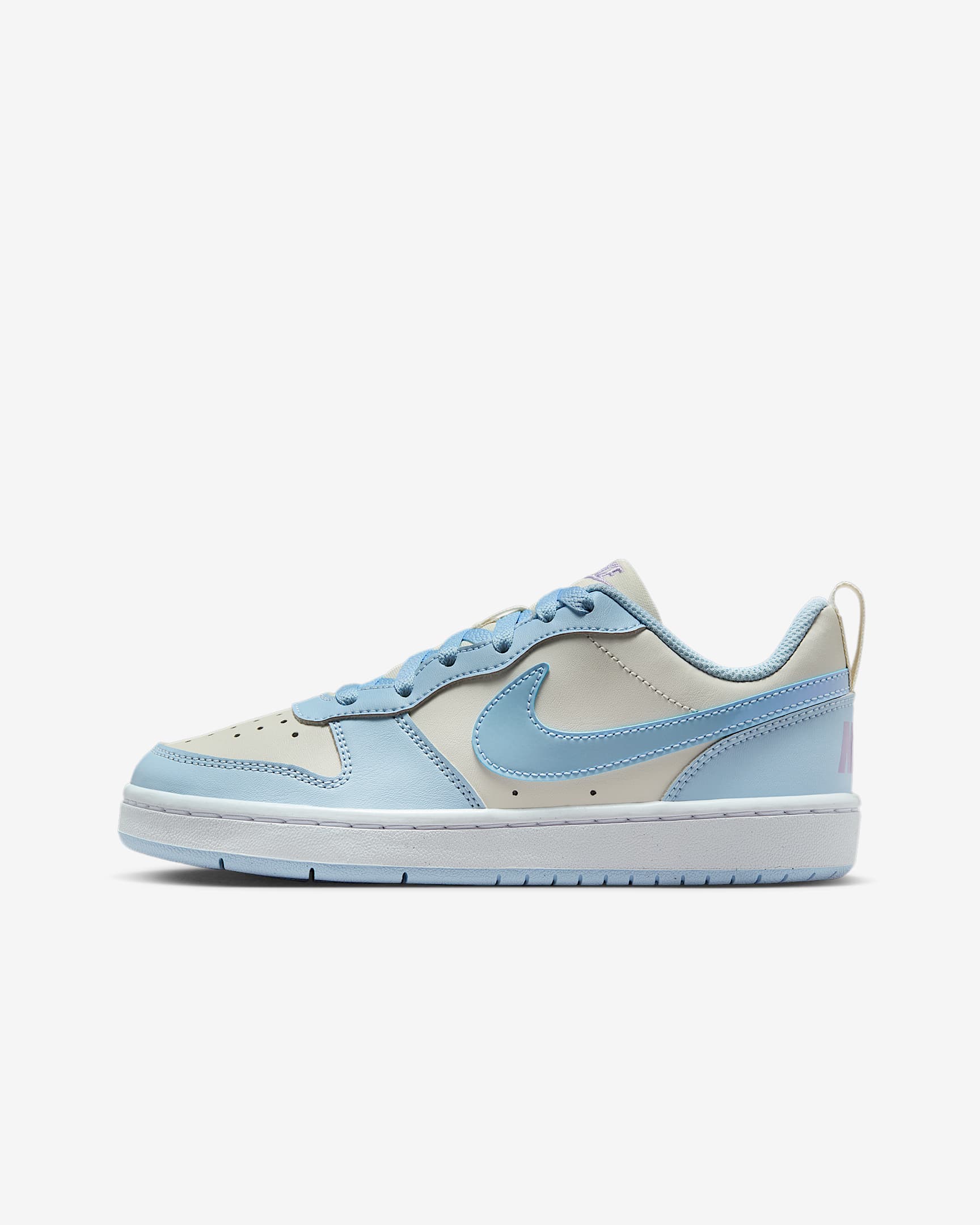 Nike Court Borough Low Recraft 耐克酷菠萝大童运动鞋 - 珍珠灰/绣球花紫/白色/天青石蓝