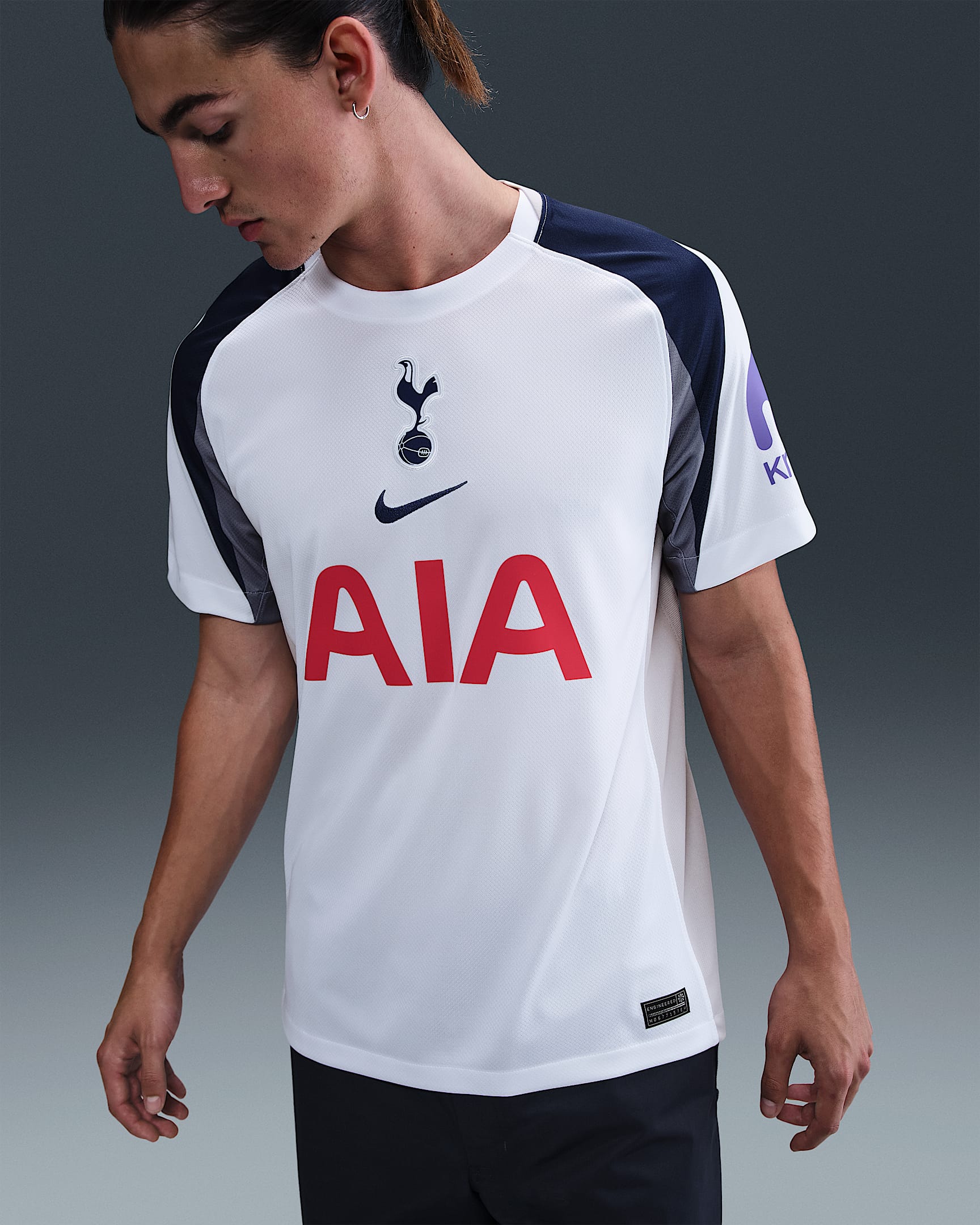 2025/26 赛季托特纳姆热刺主场球迷版 Nike Dri-FIT 男子速干足球球衣 - 白色/浅铁矿石灰/二元蓝