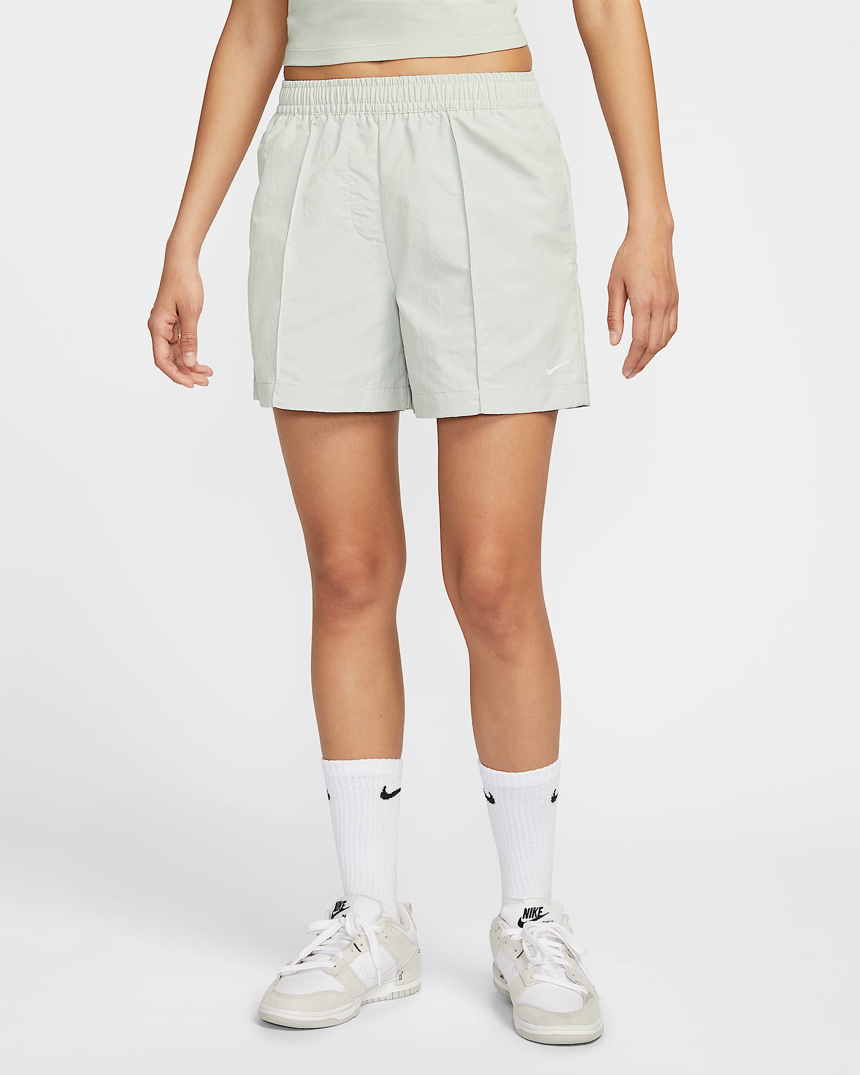 Nike Sportswear Everything Wovens 女子中腰短裤 - 浅银/白色