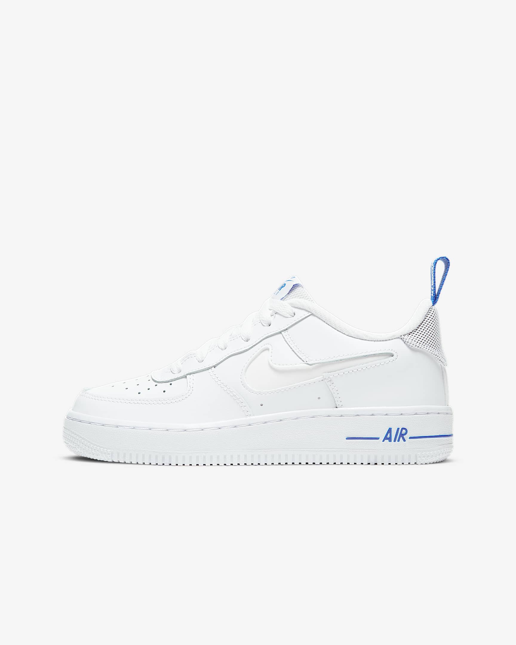 Nike Air Force 1 '07 LV8 大童空军一号运动鞋 - 白色/赛车蓝/白色