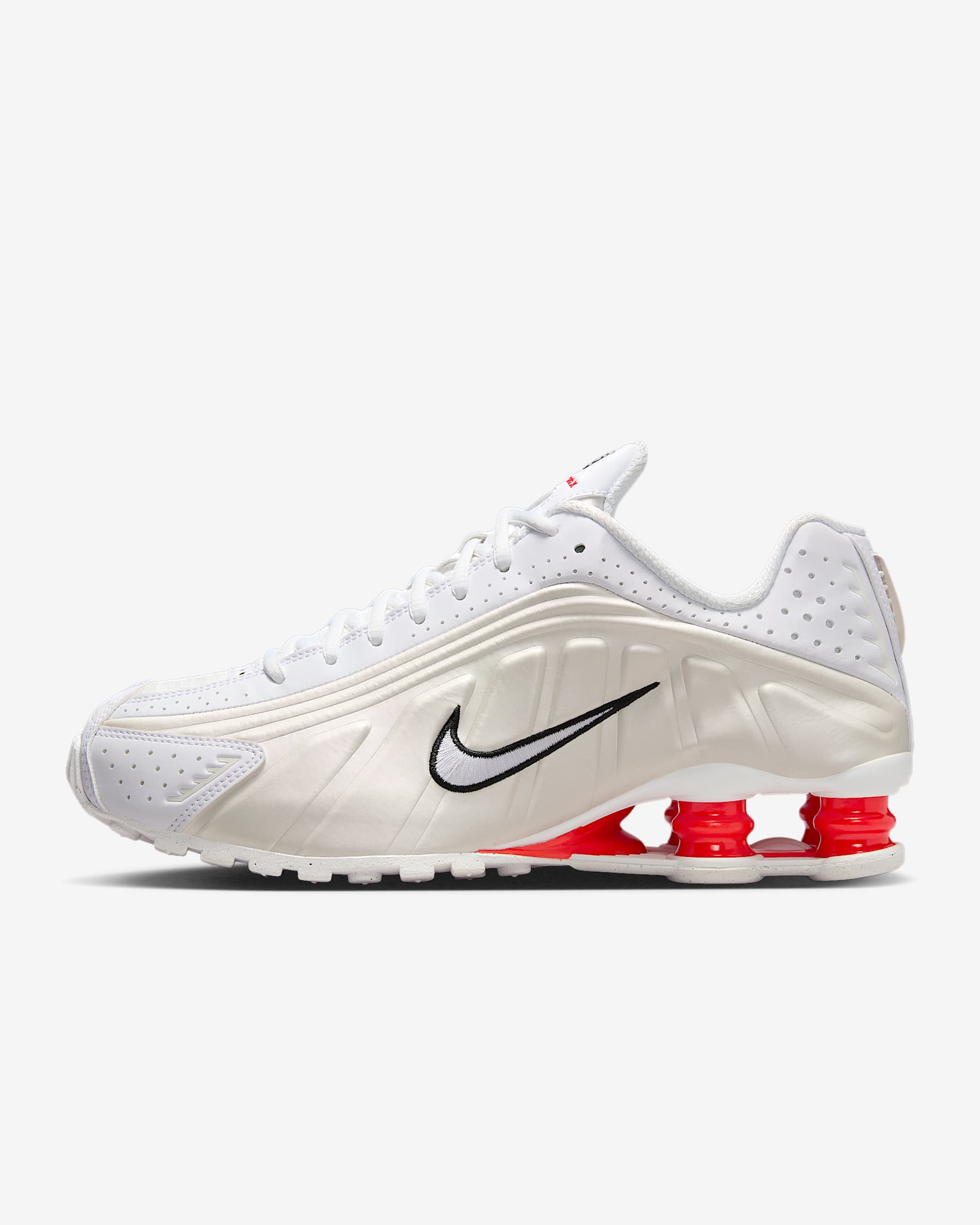 Nike Shox R4 KYOKA 同款女子气柱运动鞋 - 白色/幻影灰白/热情红/白色