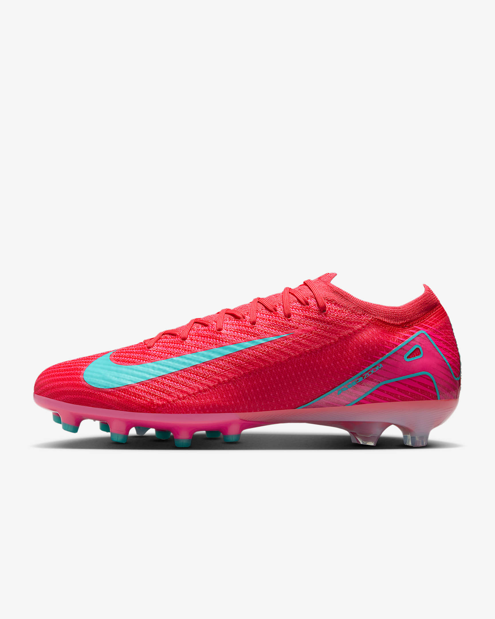 Nike Mercurial Vapor 16 Elite 耐克刺客系列人造草地低帮足球鞋 - 余烬红/极光绿