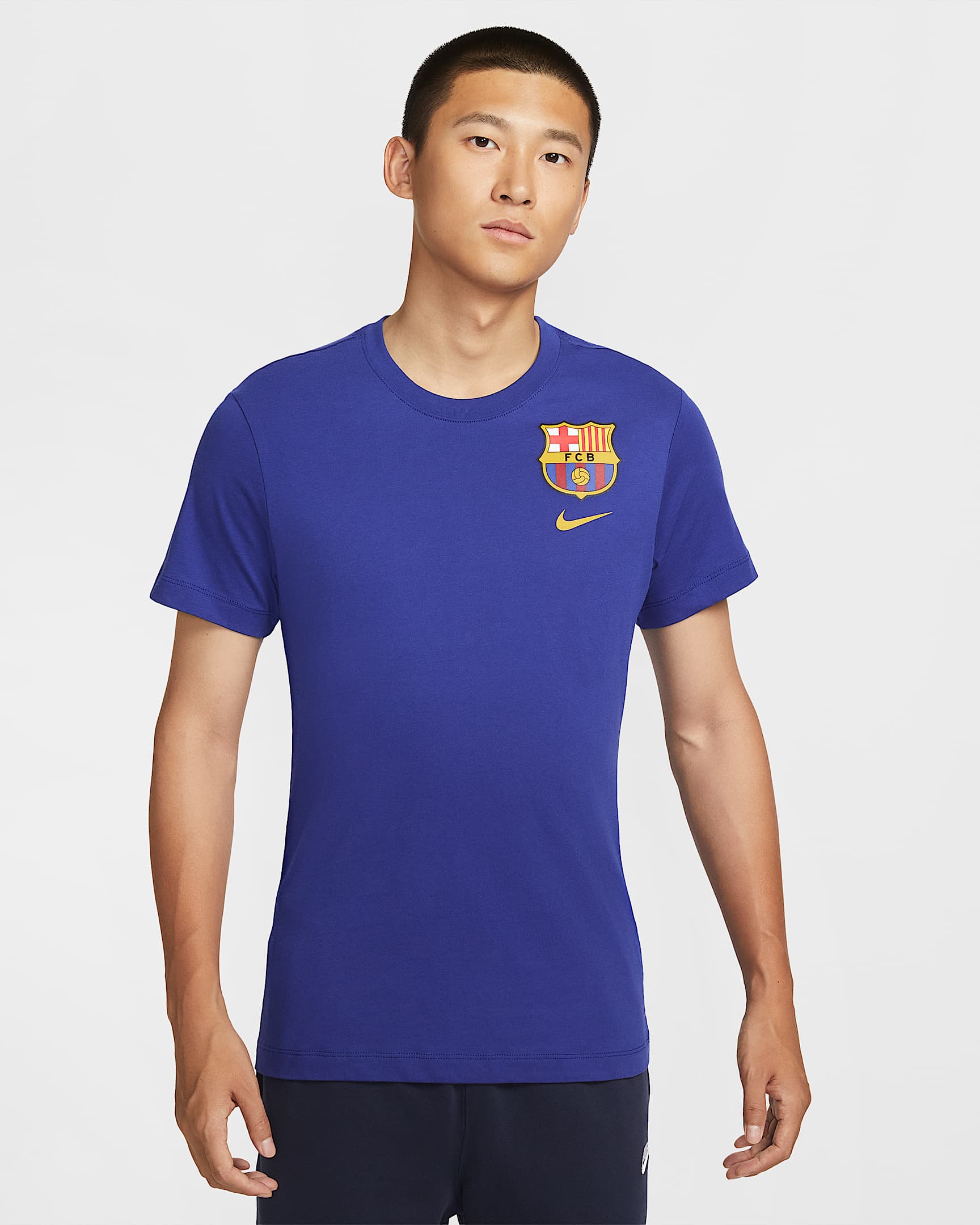 巴萨(巴塞罗那足球俱乐部)Nike 男子足球T恤 - 深宝蓝