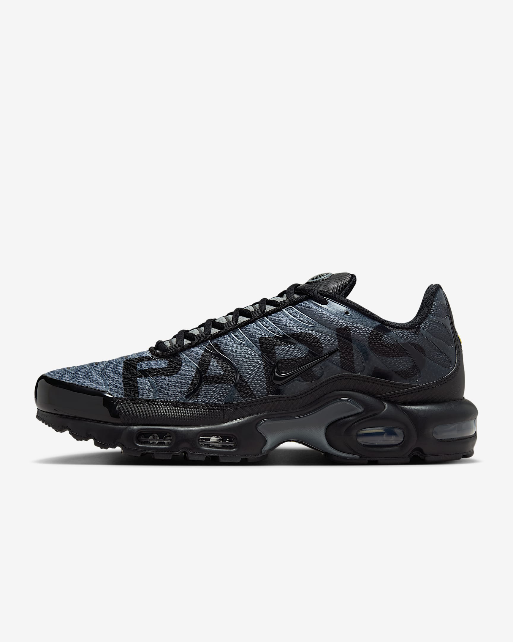 巴黎圣日耳曼 Air Max Plus Premium 男子运动鞋 - 黑/微粒灰/煤黑/黑