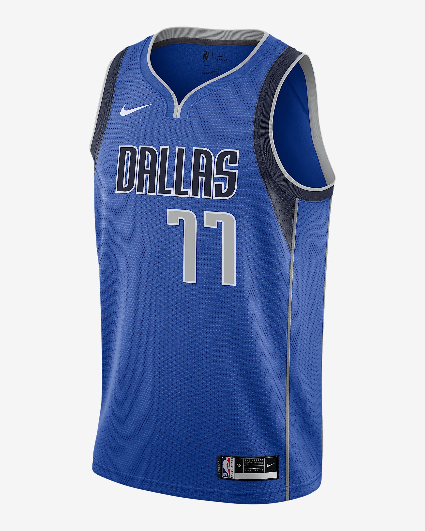 2020 赛季达拉斯独行侠队 (Luka Dončić) Icon Edition Nike NBA Swingman Jersey 男子球衣 - 游戏宝蓝/大学深蓝