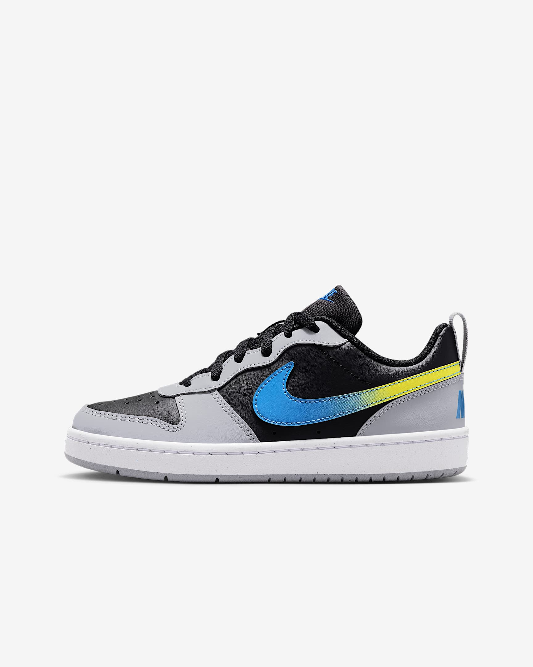 Nike Court Borough Low FD 耐克酷菠萝大童运动鞋 - 黑/浅烟灰/白色/荷兰蓝