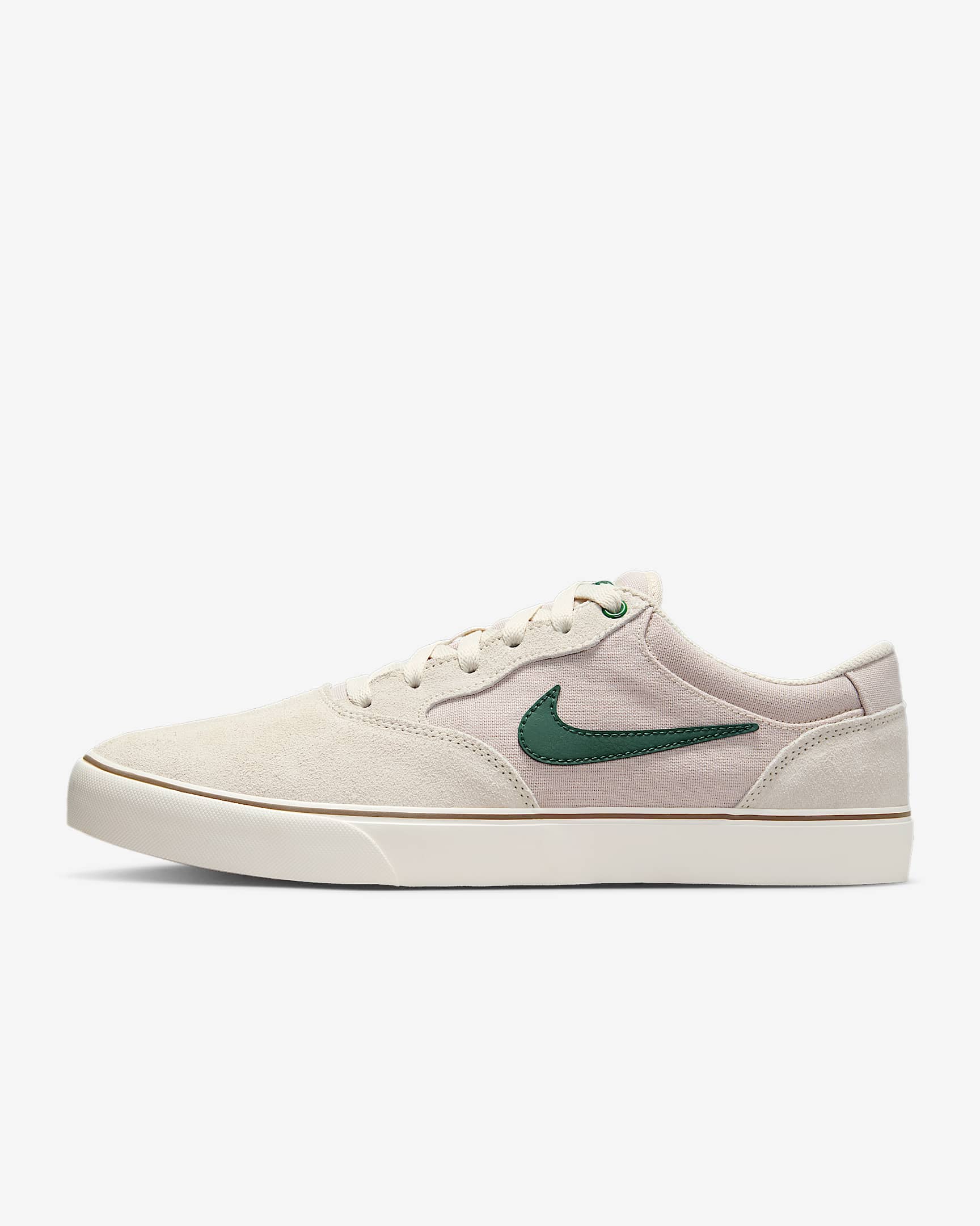 Nike SB Chron 2 男/女缓震薄底滑板鞋 - 浅土褐/幻影灰白/貂棕/冷杉绿