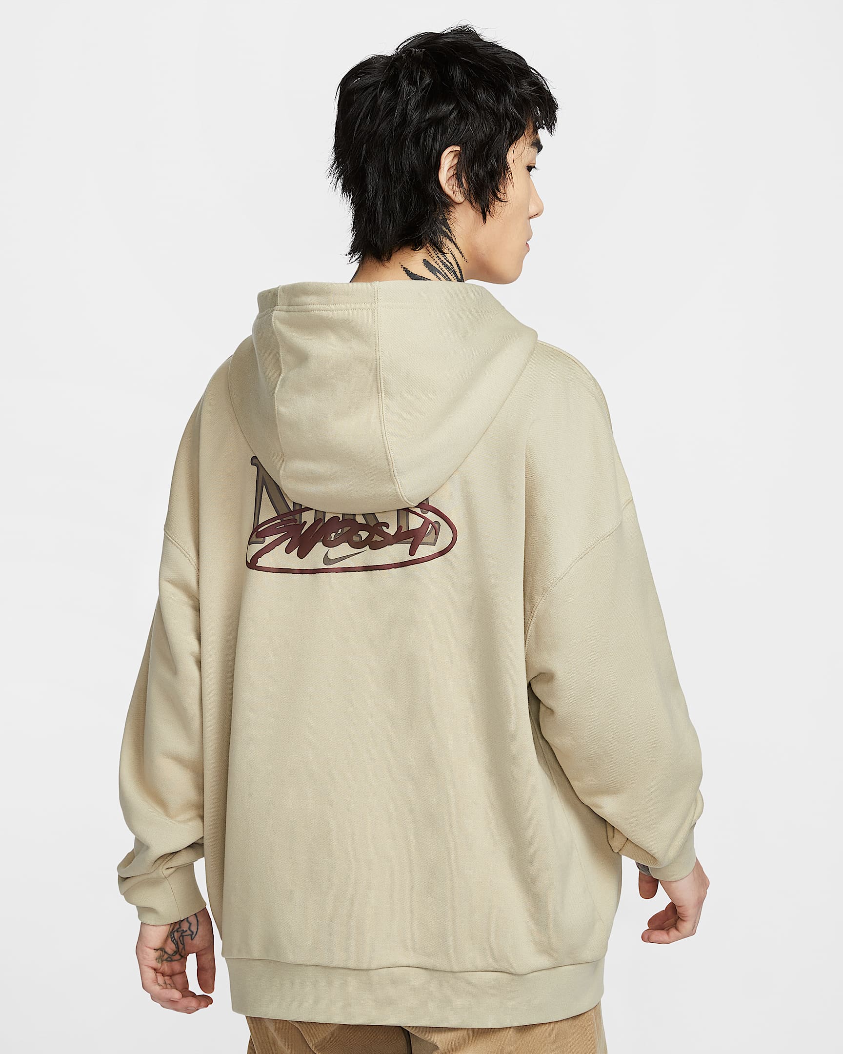Nike Club 男子 Oversize 风法式毛圈套头连帽衫 - 沙漠卡其/沙漠卡其
