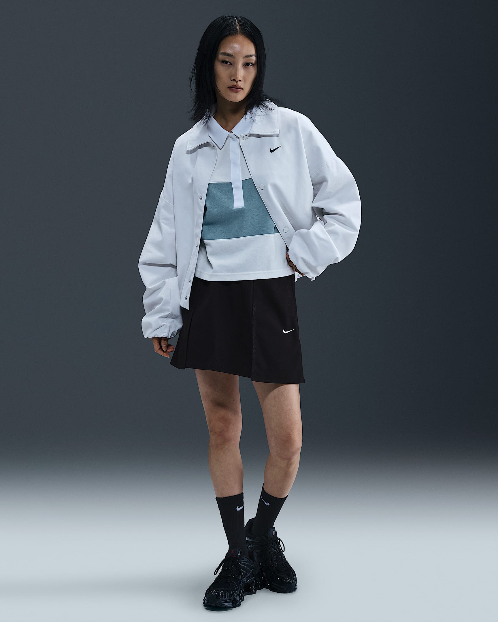 Nike Sportswear 女子工装半身裙 - 黑/帆白