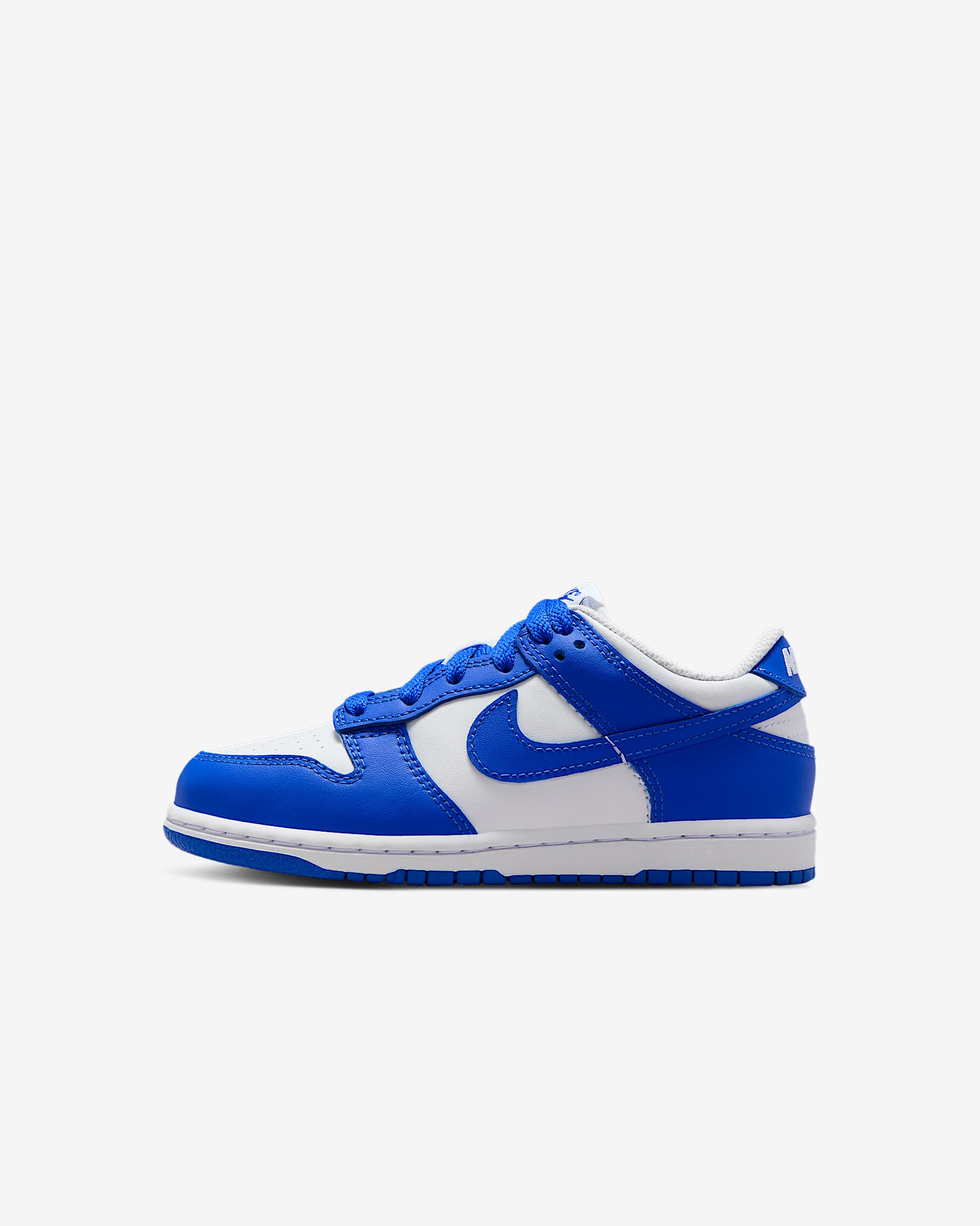 Nike Dunk Low 幼童运动鞋板鞋 - 白色/皇家蓝/皇家蓝