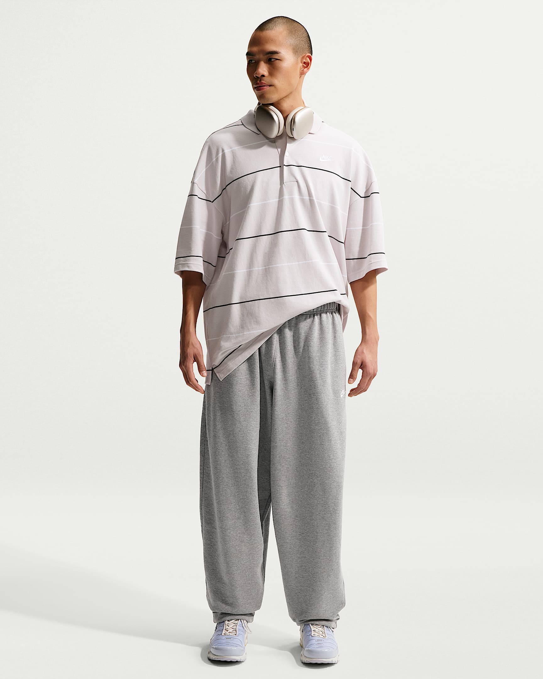 Nike Sportswear Club 男子 Oversize 风法式毛圈长裤 - 调色暗灰/浅烟灰/白色