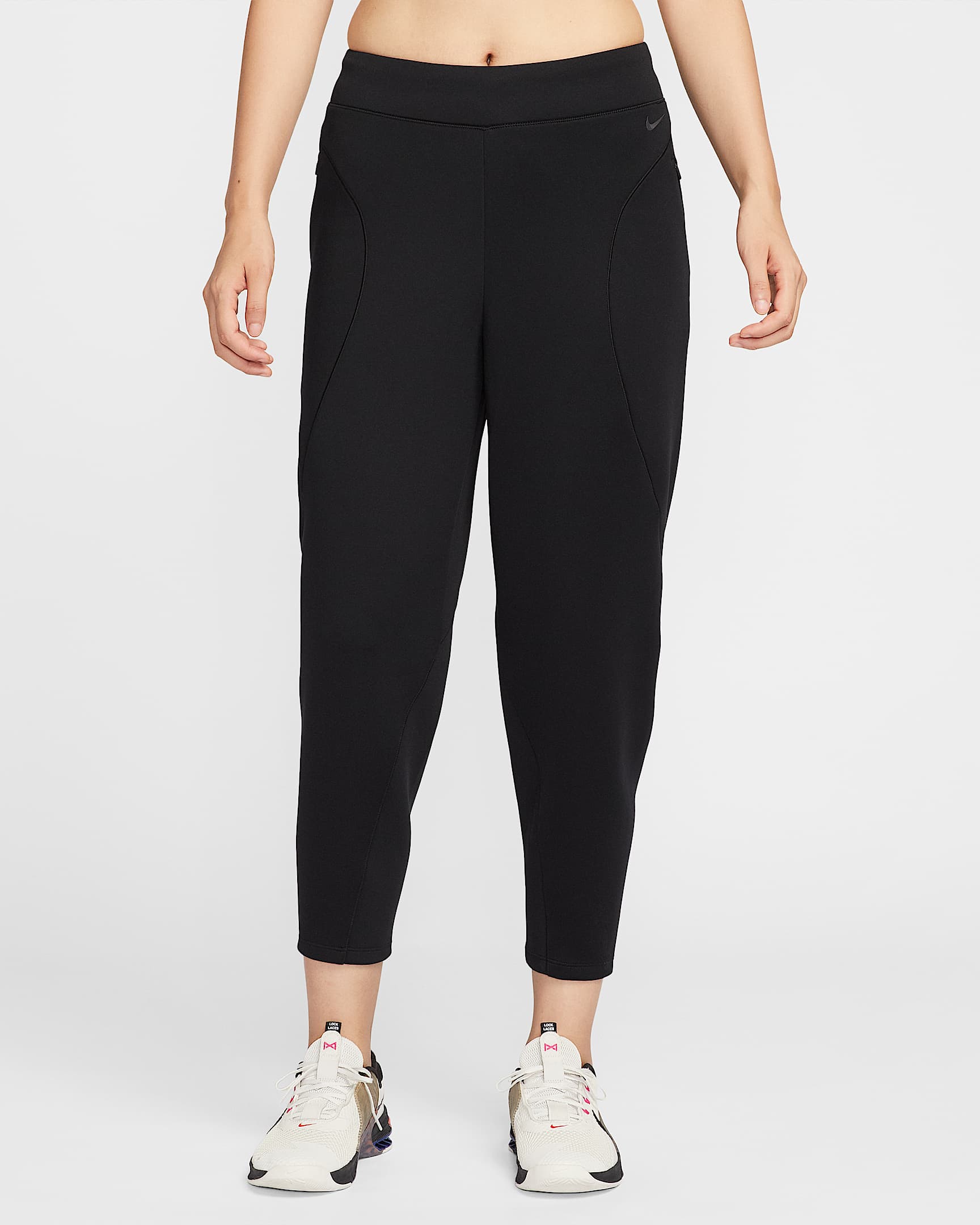 Nike Universa Dri-FIT 女子速干中腰宽松九分裤 - 黑/黑/暗烟灰