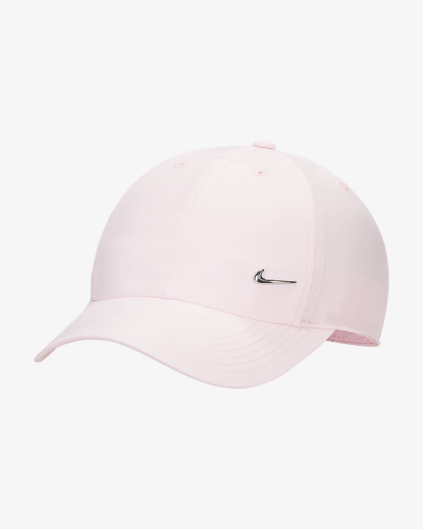 Nike Dri-FIT Club 大童速干软顶金属耐克勾运动帽 - 泡沫粉/金属银