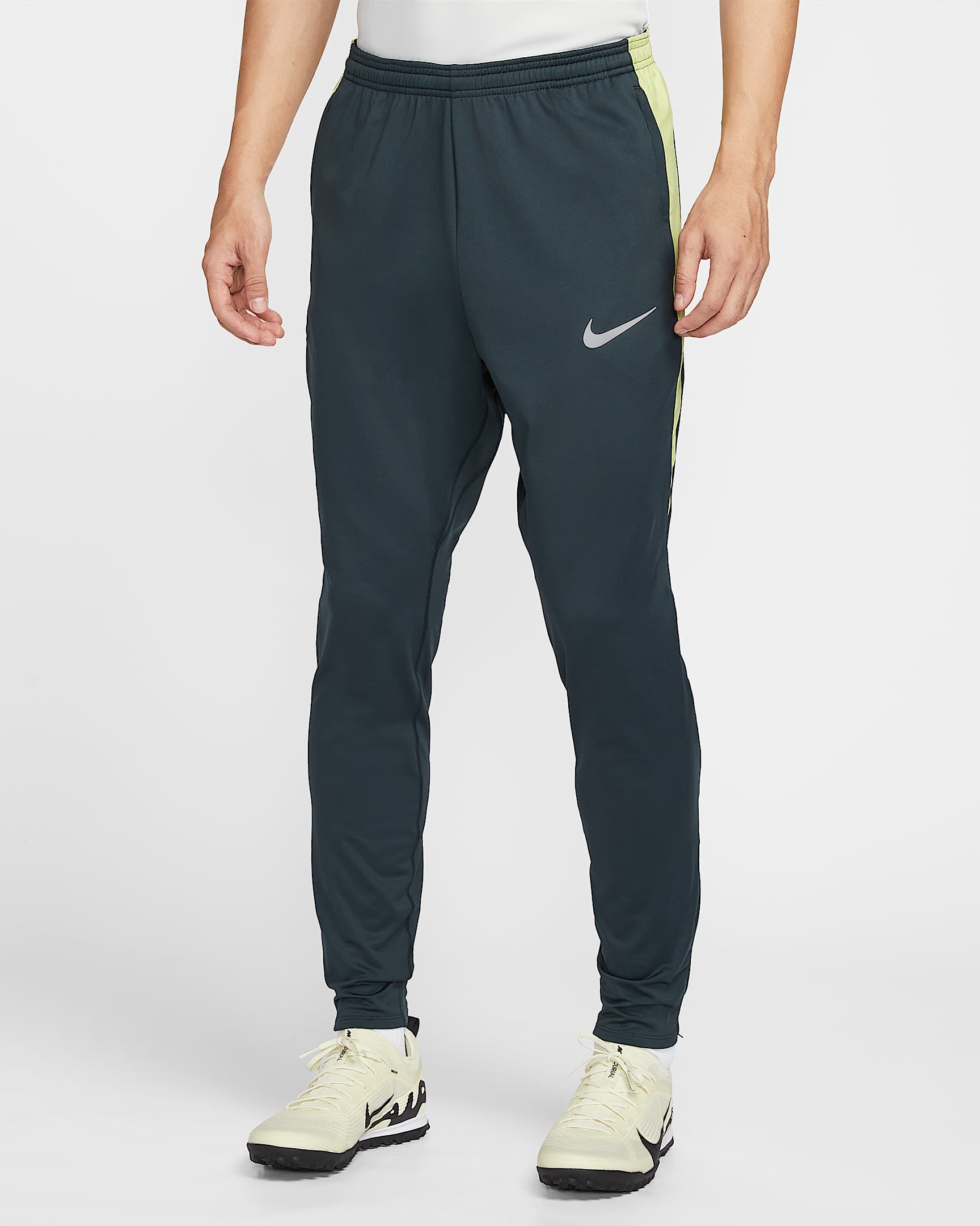 Nike Strike Therma-FIT 男子加绒足球长裤 - 海藻绿/亮石灰色