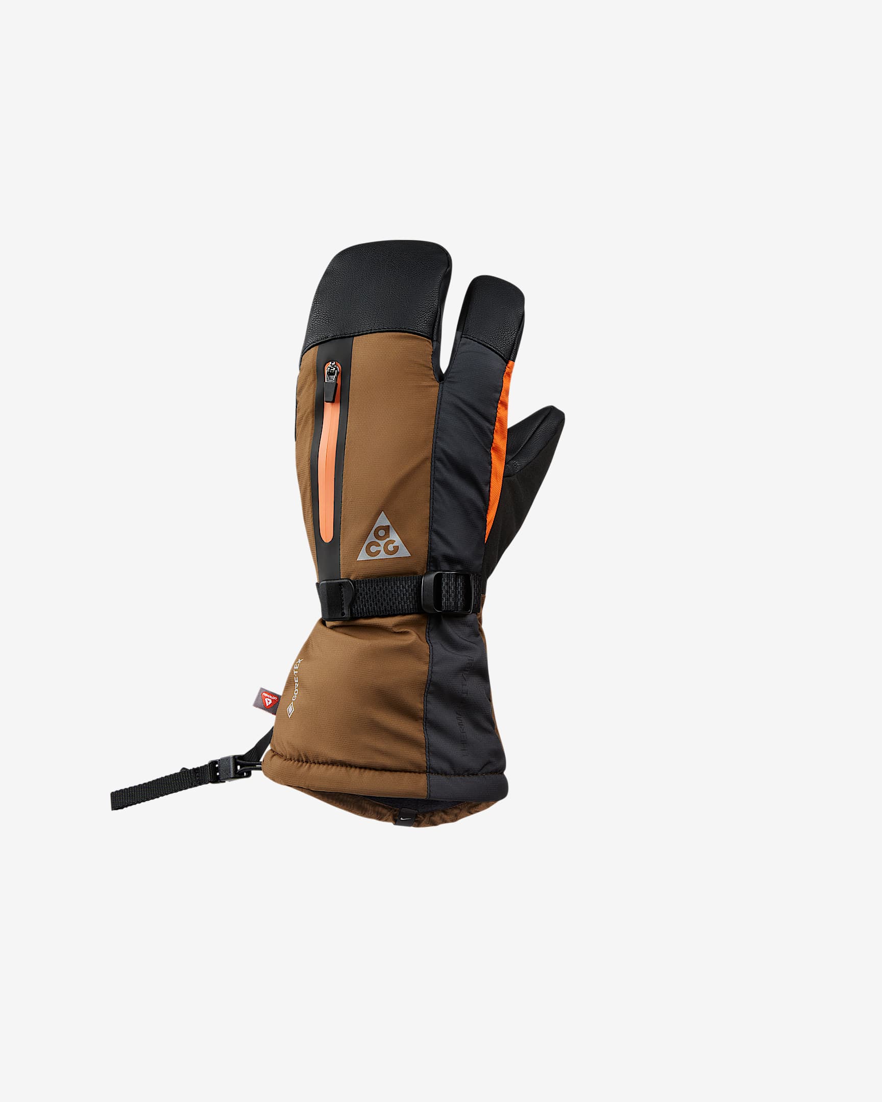 Nike ACG Therma-FIT ADV GORE-TEX 加绒里料三指手套（1 副） - 苔木棕色/安全橙/银