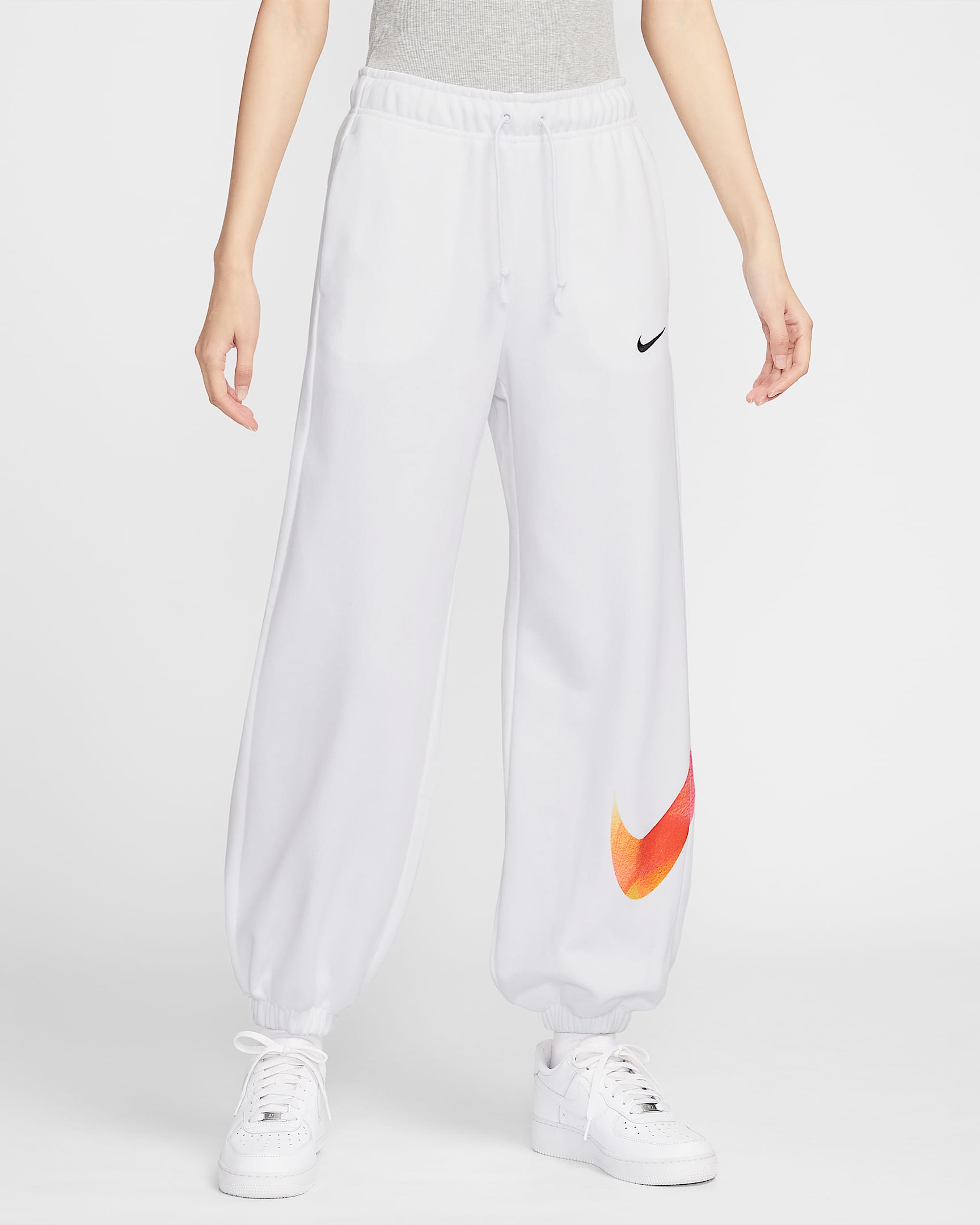 Nike Sportswear 女子中腰针织长裤 - 白色