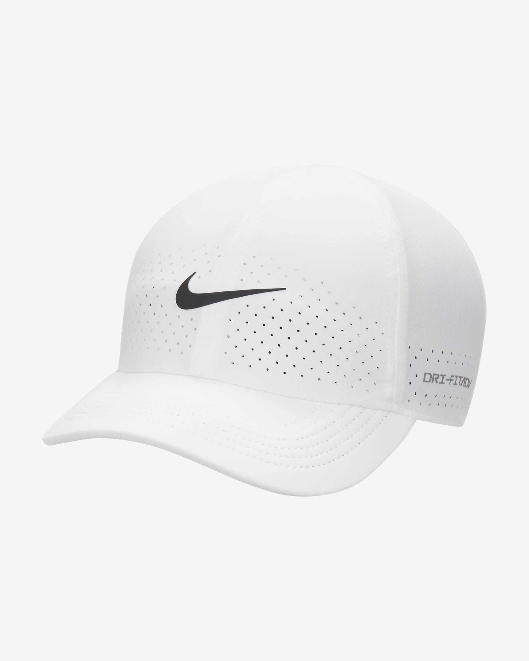 Nike Dri-FIT ADV Club 速干软顶网球运动帽 - 白色/黑