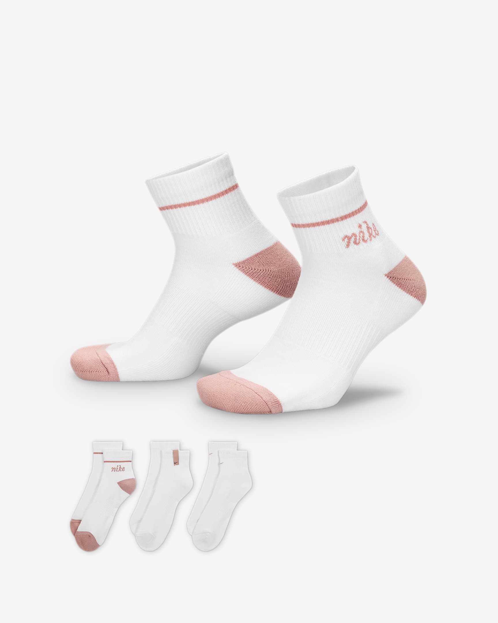 Nike Everyday Plus 舒适速干运动短袜(3 双) - 多色