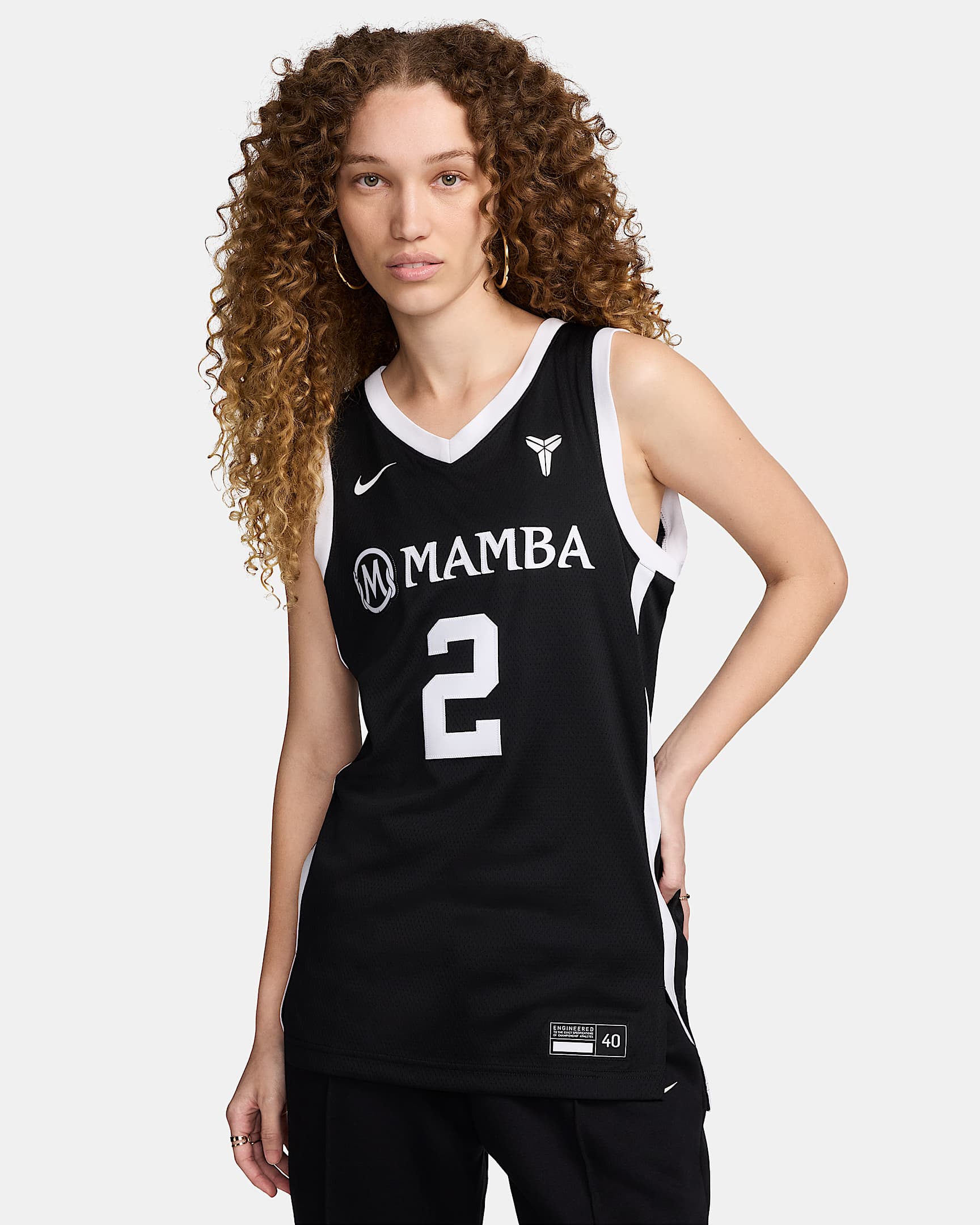 Gigi Bryant "Mambacita" Nike 女子速干篮球球衣 - 黑/白色/白色