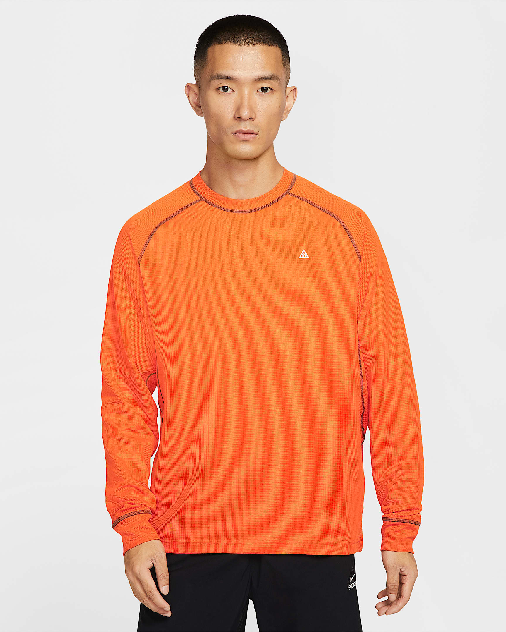 Nike ACG "Chinati" Dri-FIT ADV 男子速干防晒长袖上衣 - 安全橙/苔木棕色/山峰白