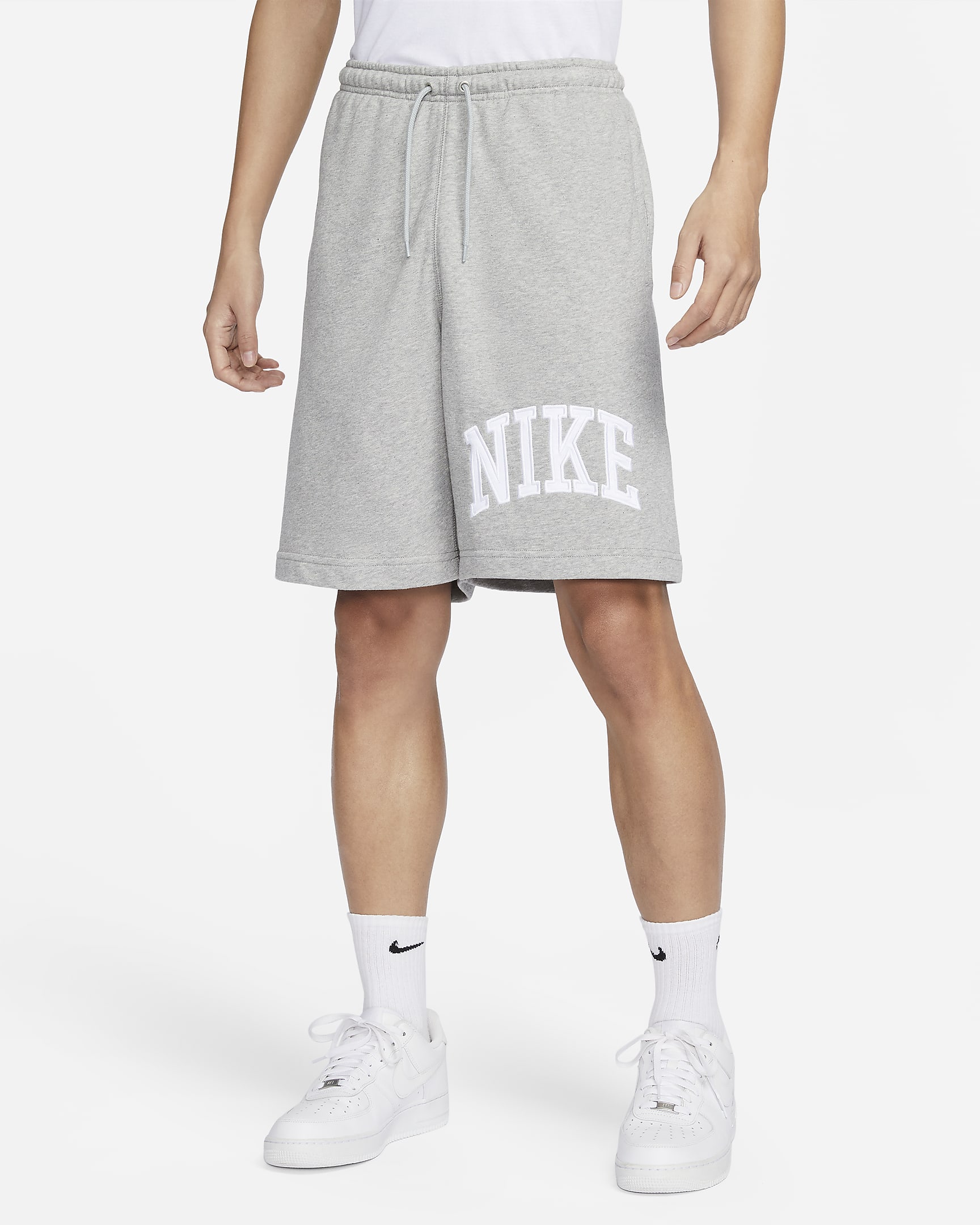 Nike Sportswear Club 男子法式毛圈短裤 - 调色暗灰/浅烟灰/白色