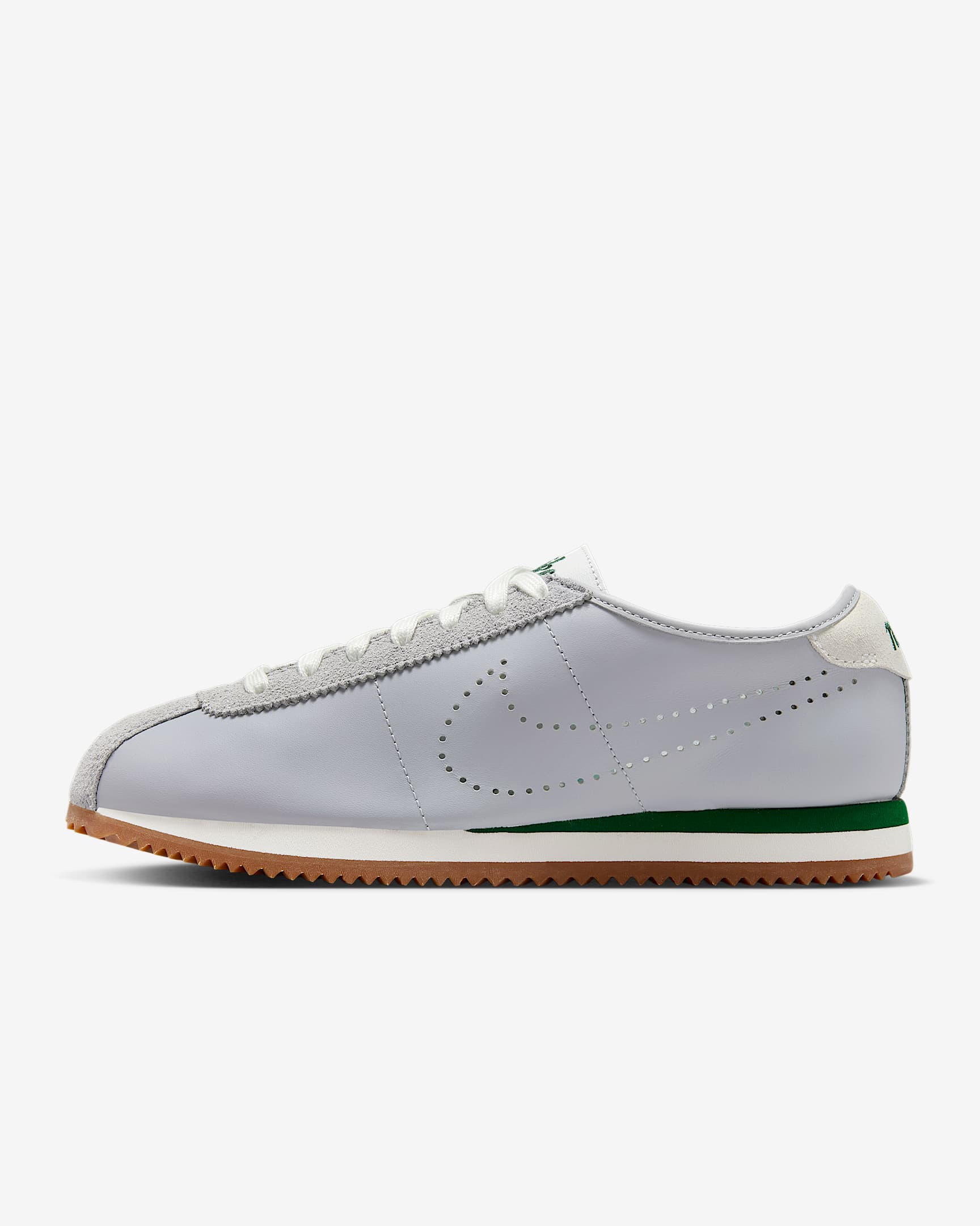 Nike Cortez Leather 女子运动鞋 - 狼灰/山峰白/橡皮中褐/运动绿