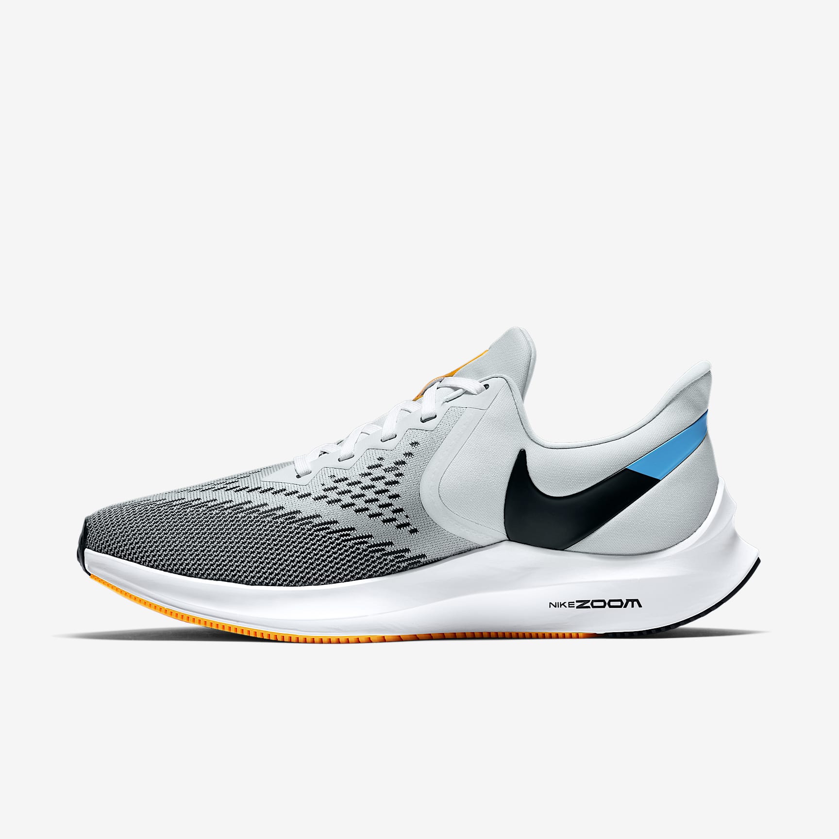 Nike Zoom Winflo 6 男子跑步鞋 - 白金色/激光橙/白色/黑