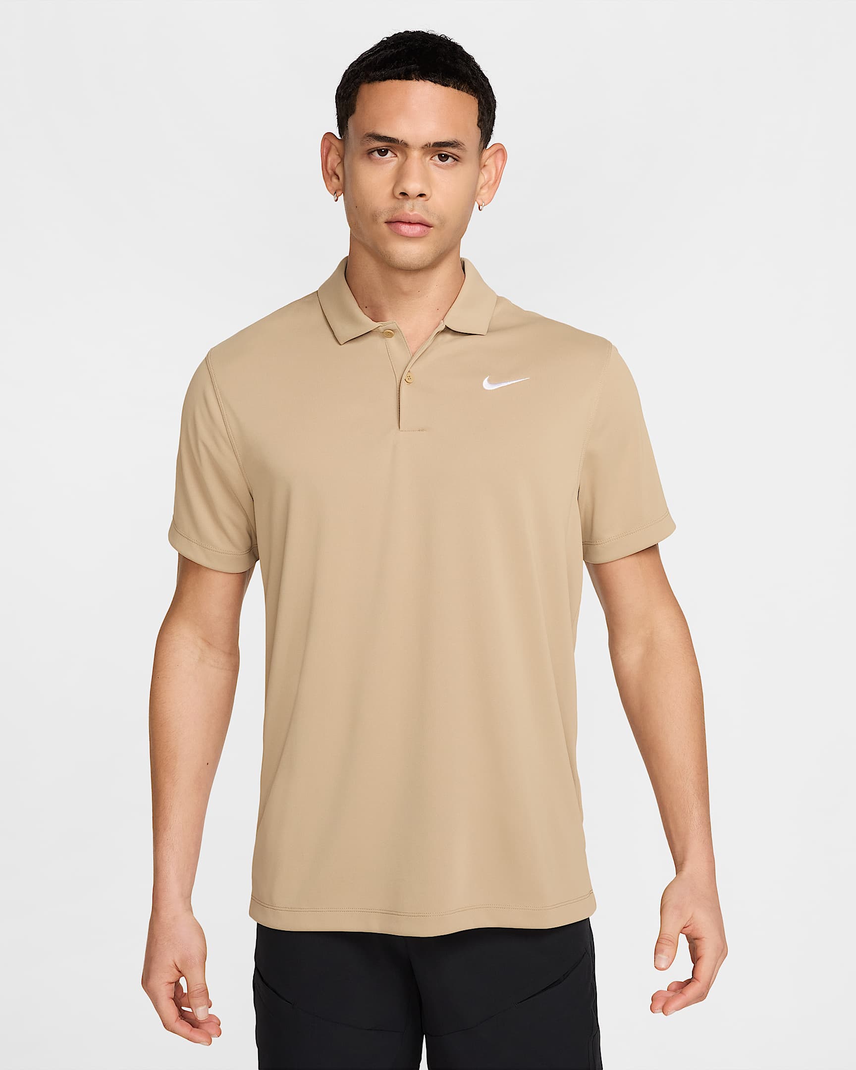 NikeCourt Dri-FIT 男子速干网球翻领T恤 - 杏茶色/白色