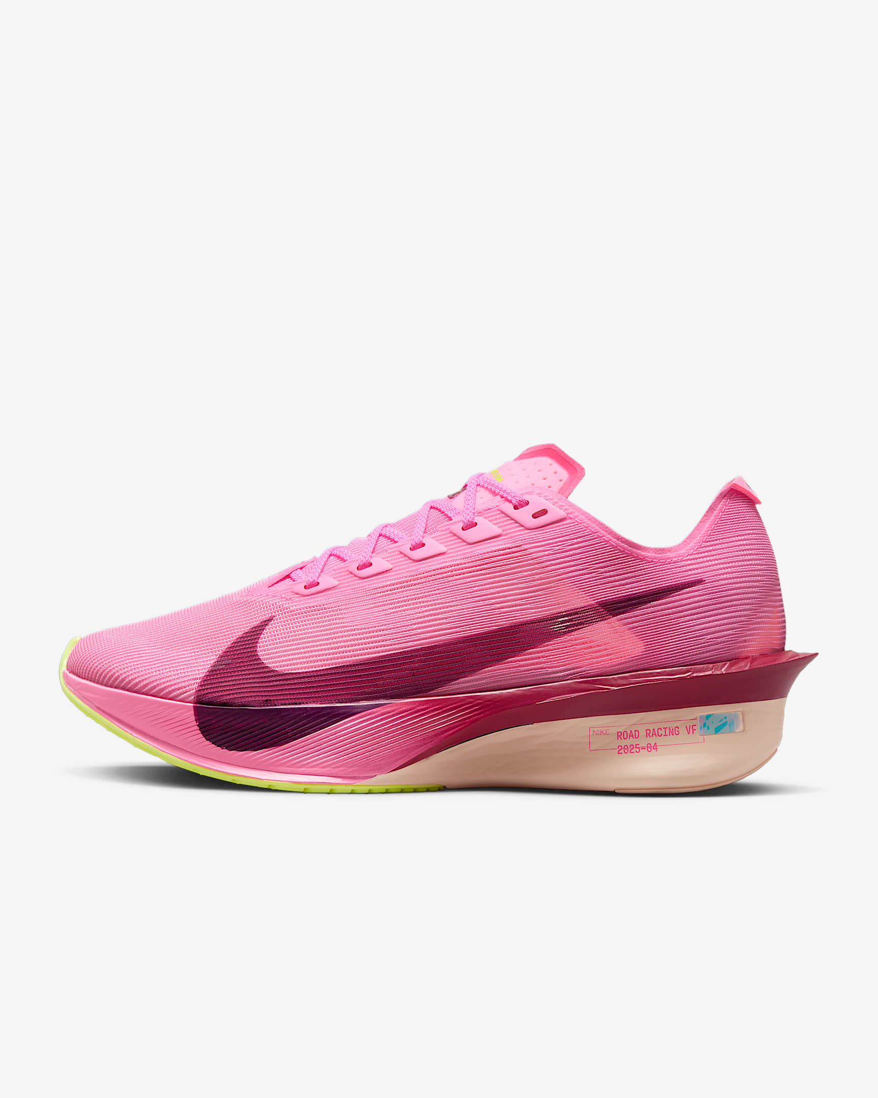 Nike Vaporfly 4 女子轻量公路竞速跑步鞋 - 魅力粉/透明粉/荧光冰黄/波尔多酒红色