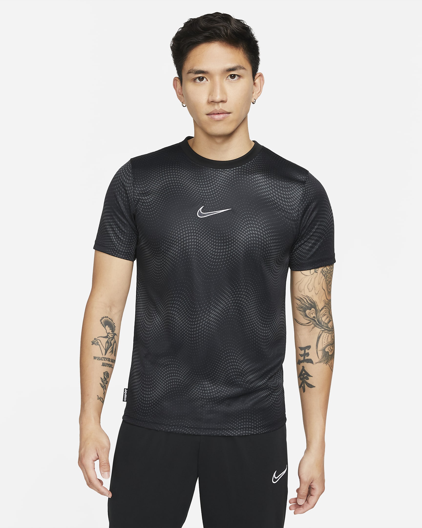 Nike Dri-FIT Academy 男子短袖足球上衣 - 煤黑/黑/白色
