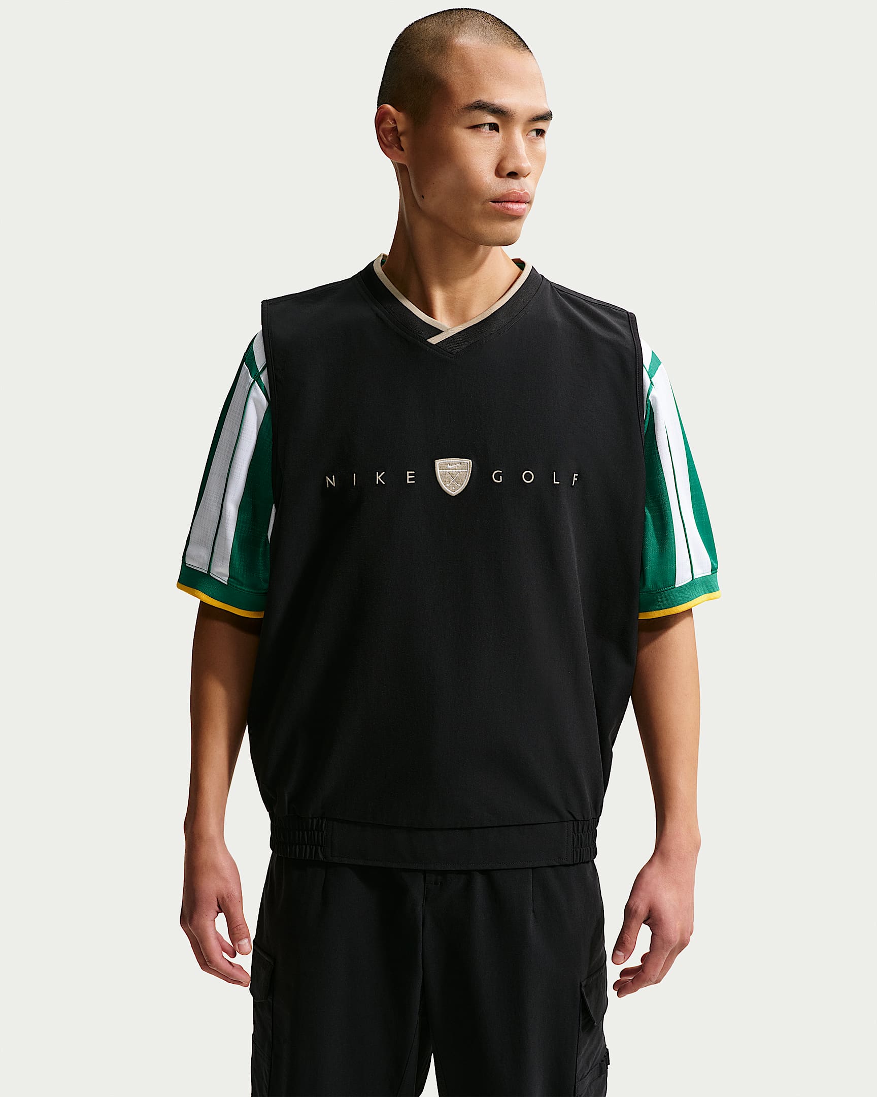 Nike Fairway Fresh Dri-FIT 男子速干高尔夫无袖上衣 - 黑/石灰色