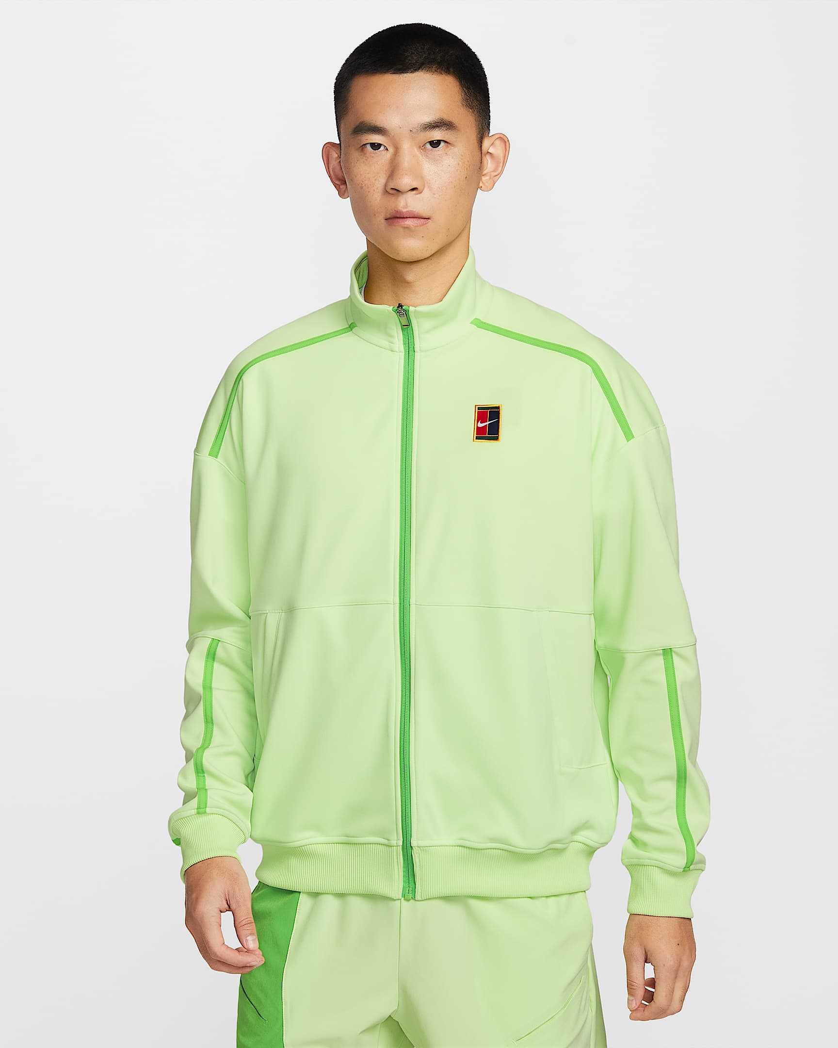 NikeCourt Heritage 男子薄绒网球夹克 - 浅柠色/明绿
