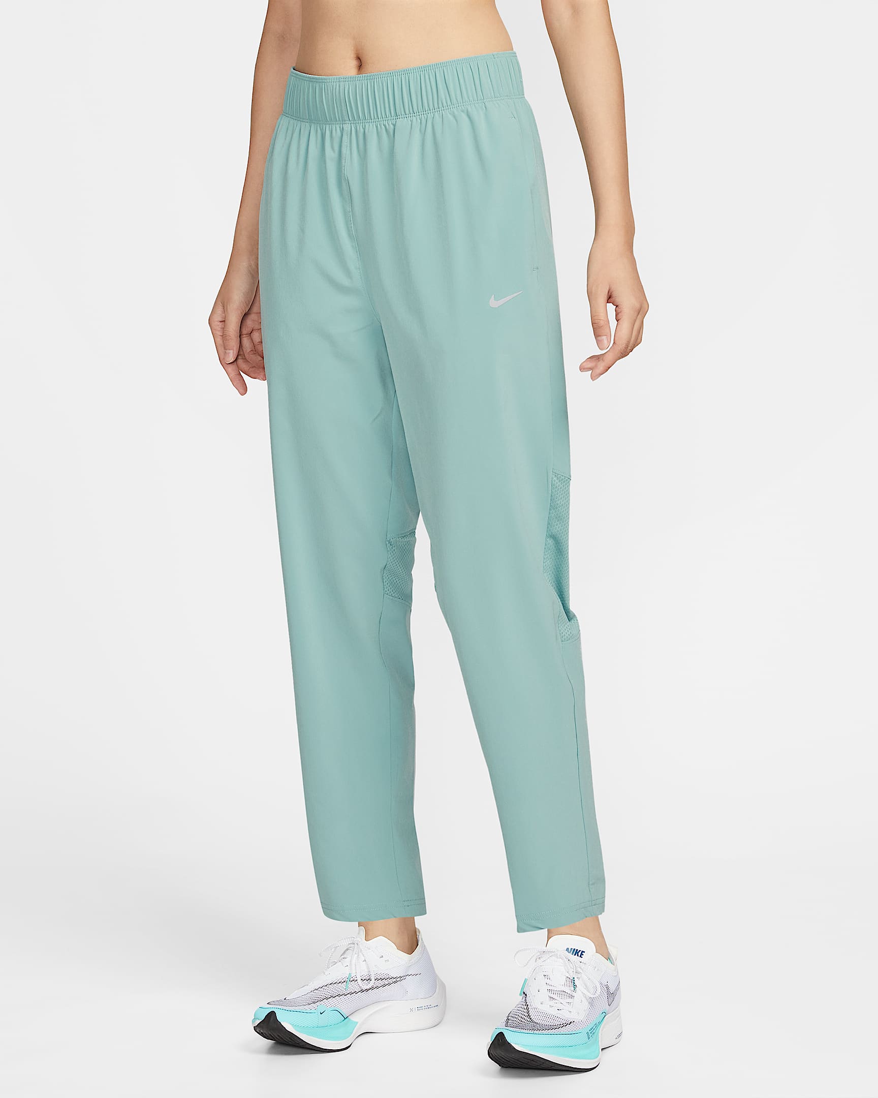 Nike Dri-FIT Fast 女子透气速干中腰跑步九分裤 - 大炮灰
