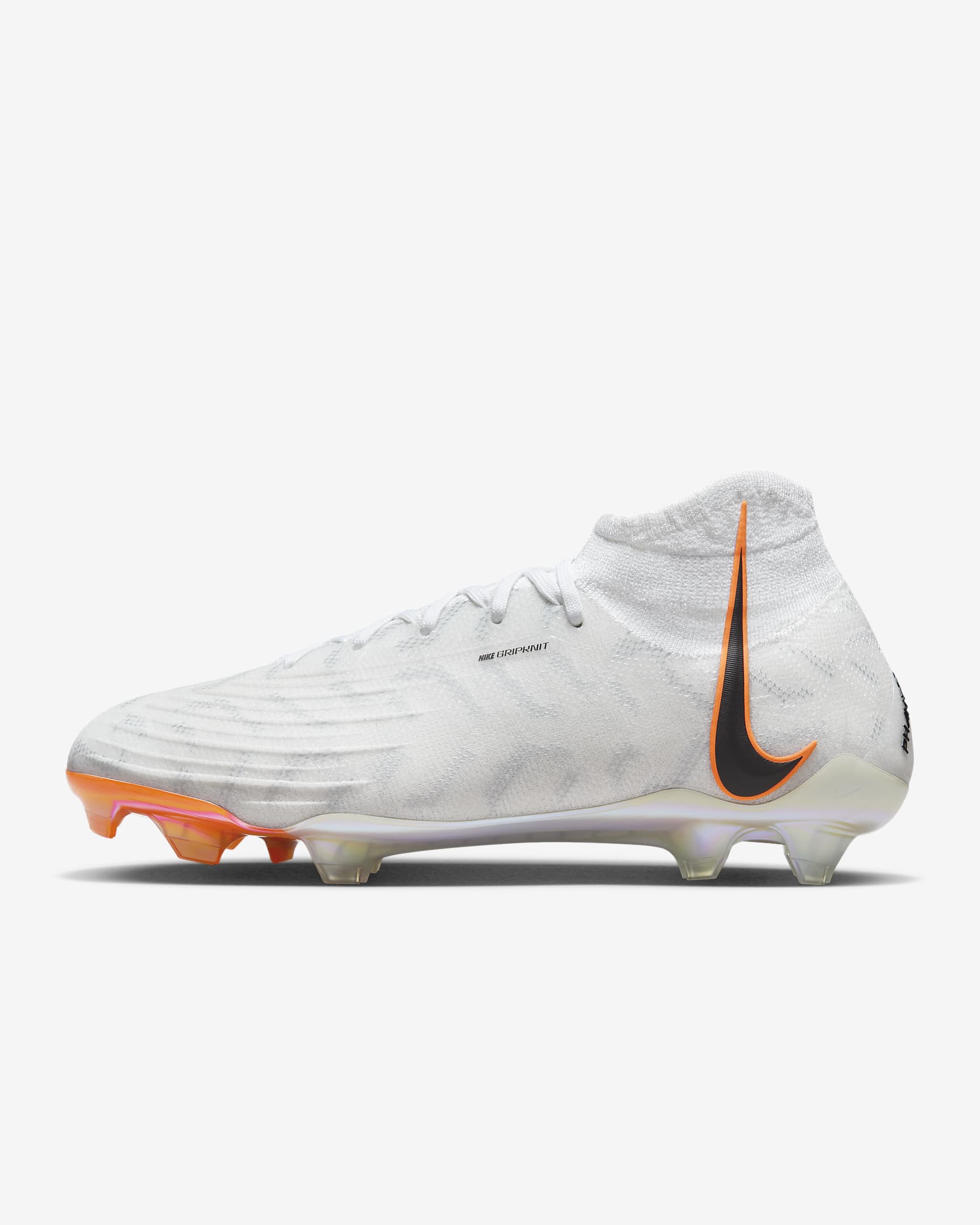 Nike Phantom Luna Elite FG 耐克月煞系列男/女天然硬质草地足球鞋 - 白色/荷兰橙/黑