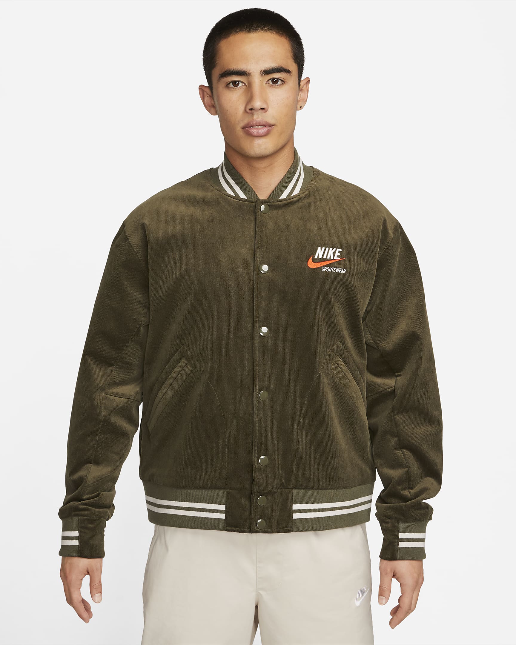 Nike Sportswear Trend 男子灯芯绒夹克 - 军裤卡其/帆白/军裤卡其