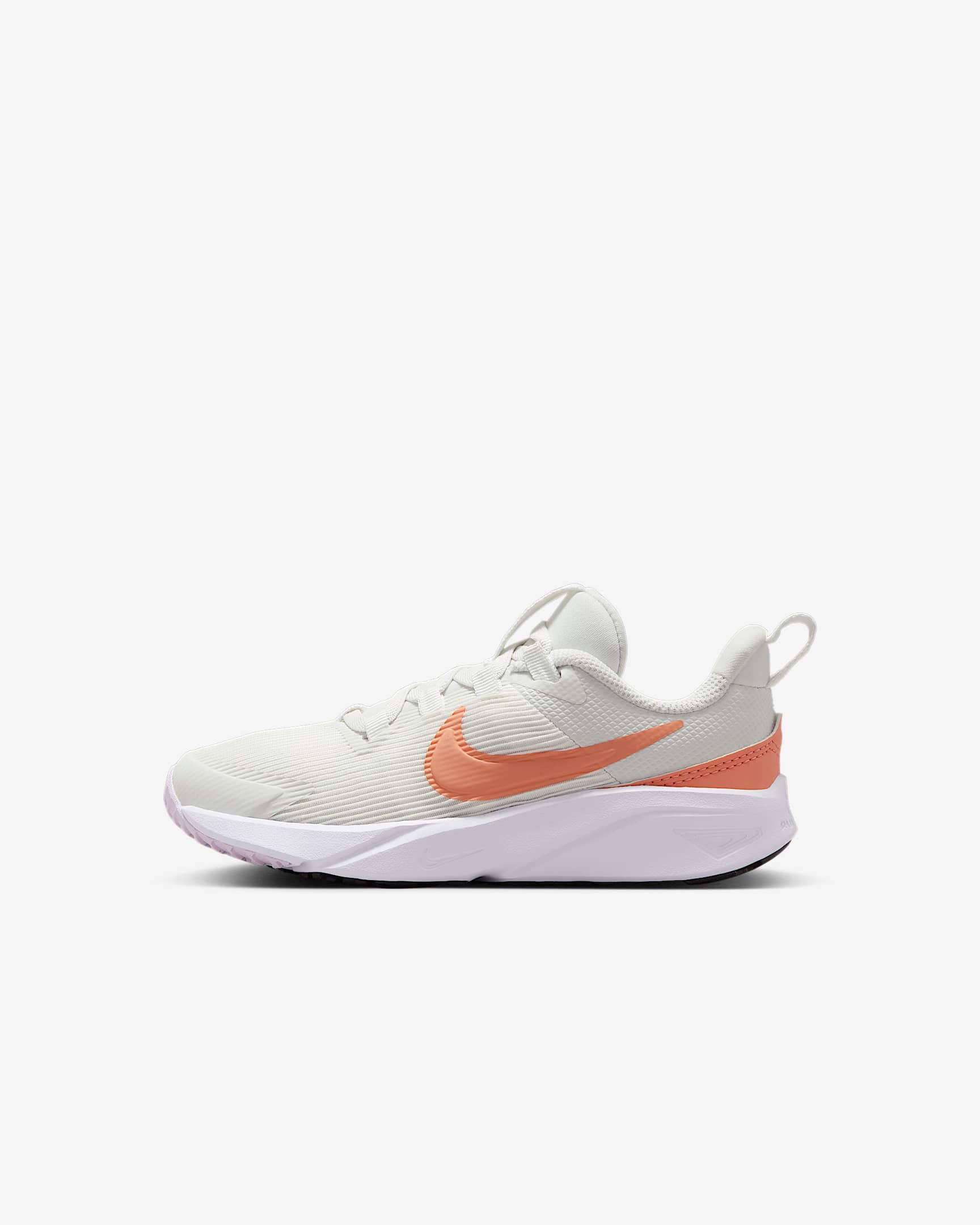 Nike Star Runner 4 幼童透气免系鞋带运动鞋 - 山峰白/白色/黑/杏黄粉