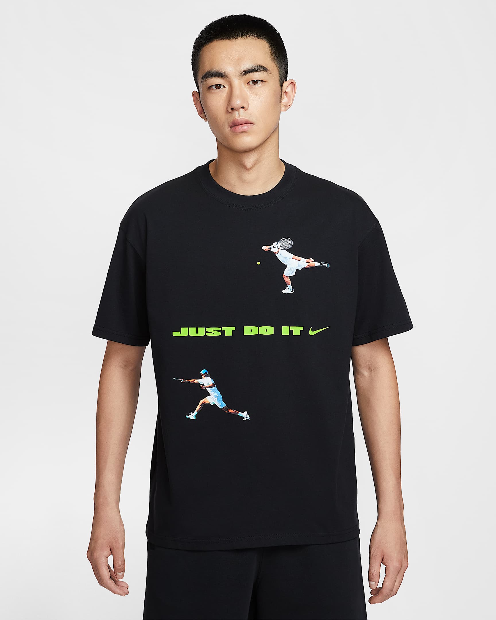 Nike "Just Do It" 男/女T恤 - 黑