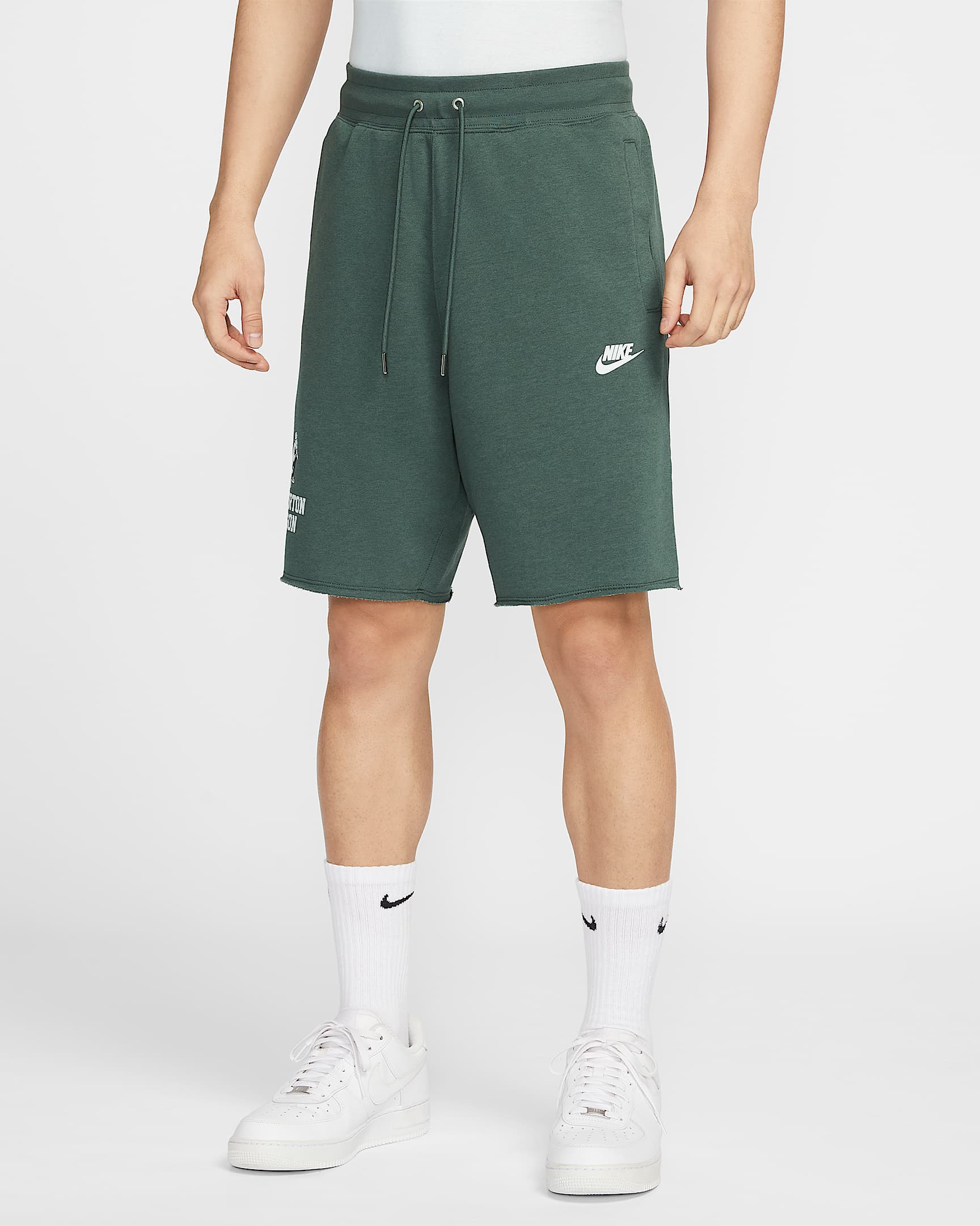 Nike 男子学院风法式毛圈短裤 - 绿古色